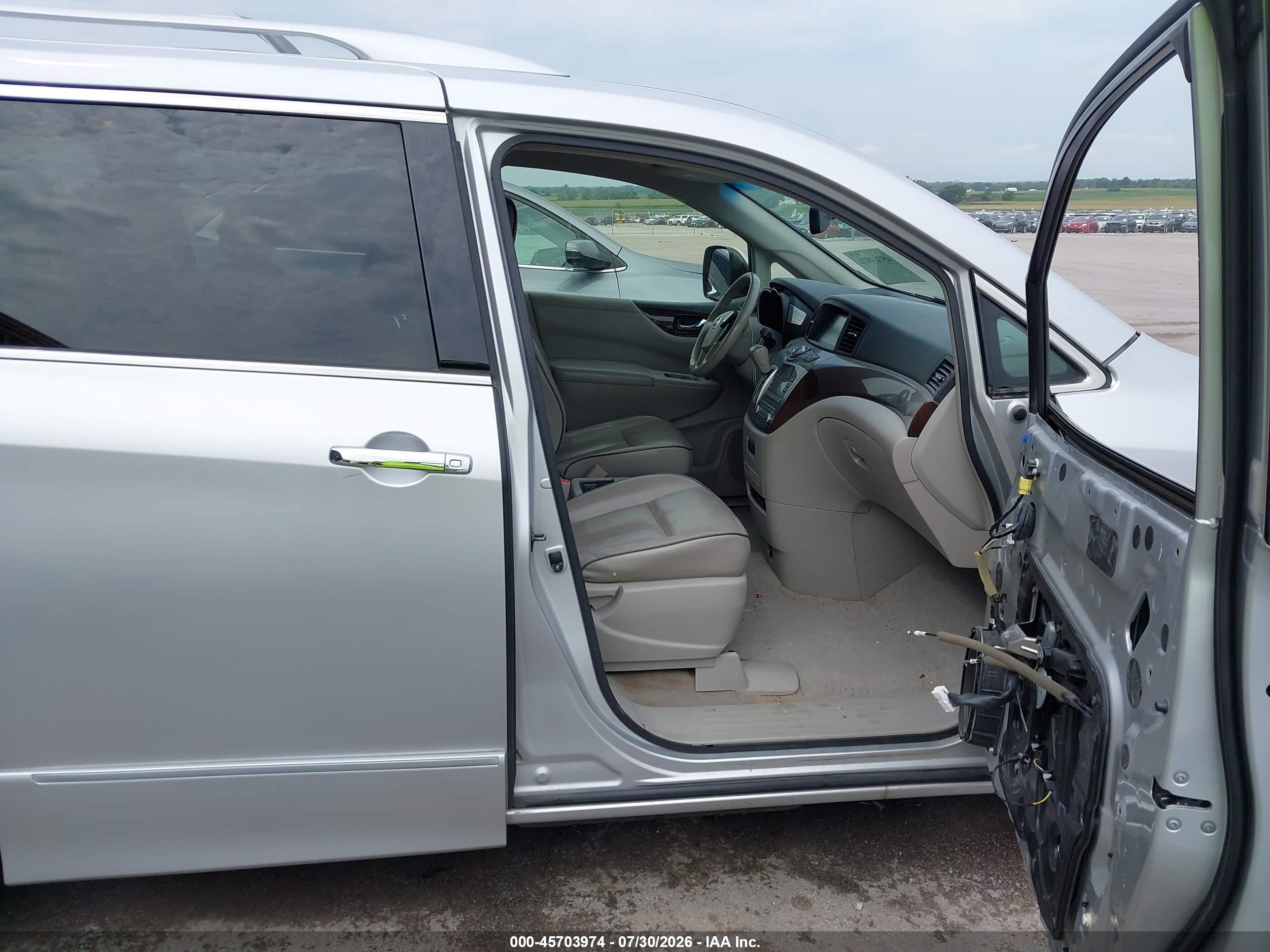 2012 Nissan Quest Sl Silver vin: JN8AE2KP6C9043855