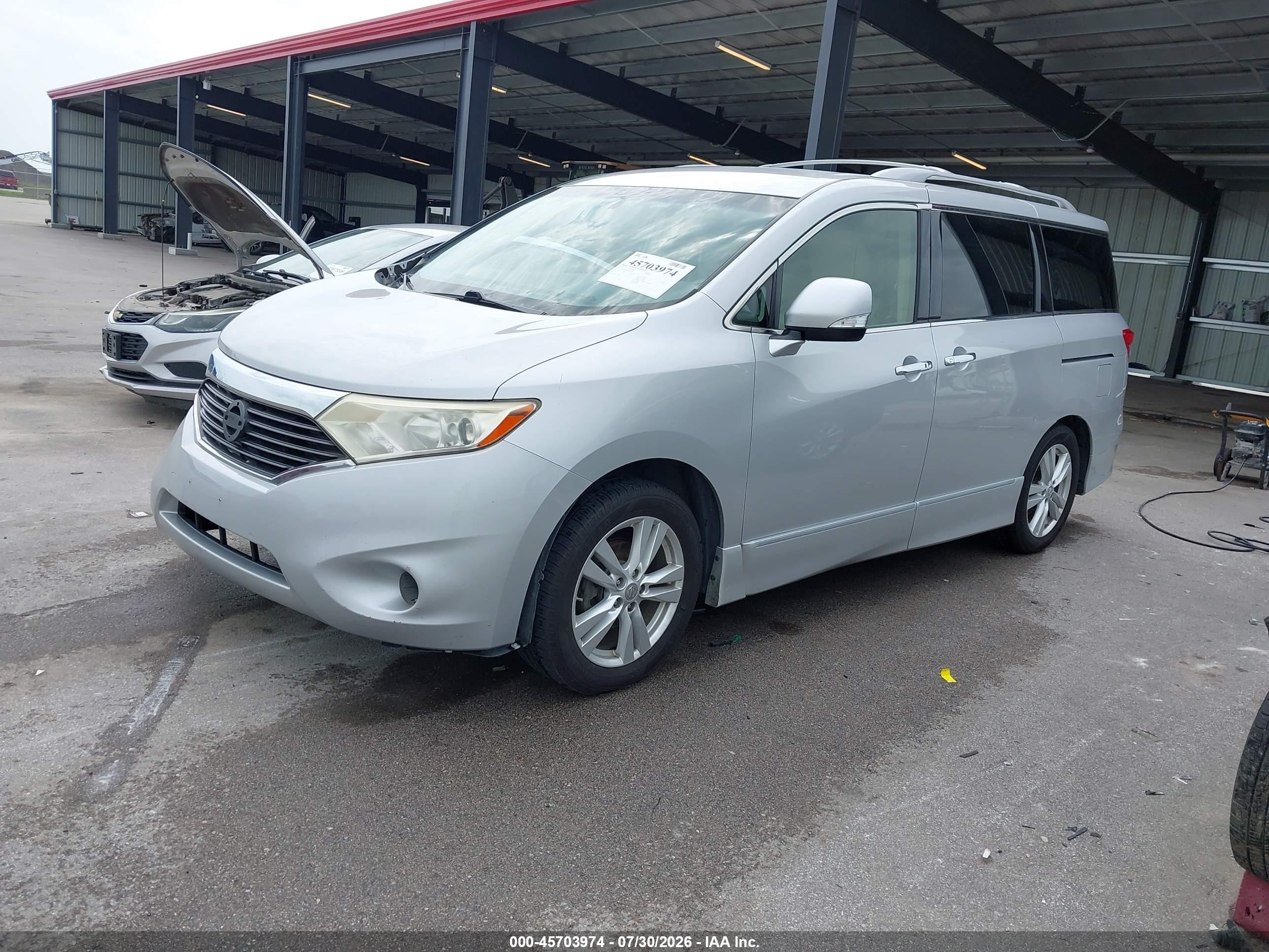2012 Nissan Quest Sl Silver vin: JN8AE2KP6C9043855