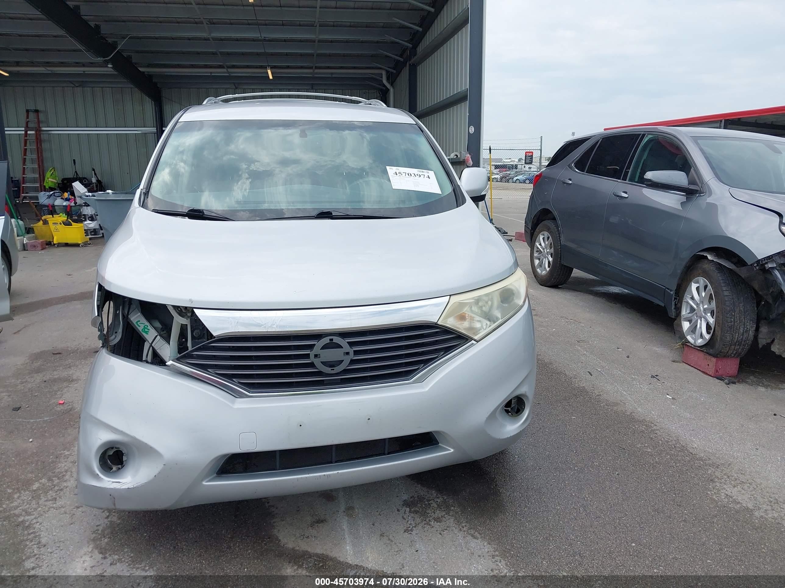 2012 Nissan Quest Sl Silver vin: JN8AE2KP6C9043855