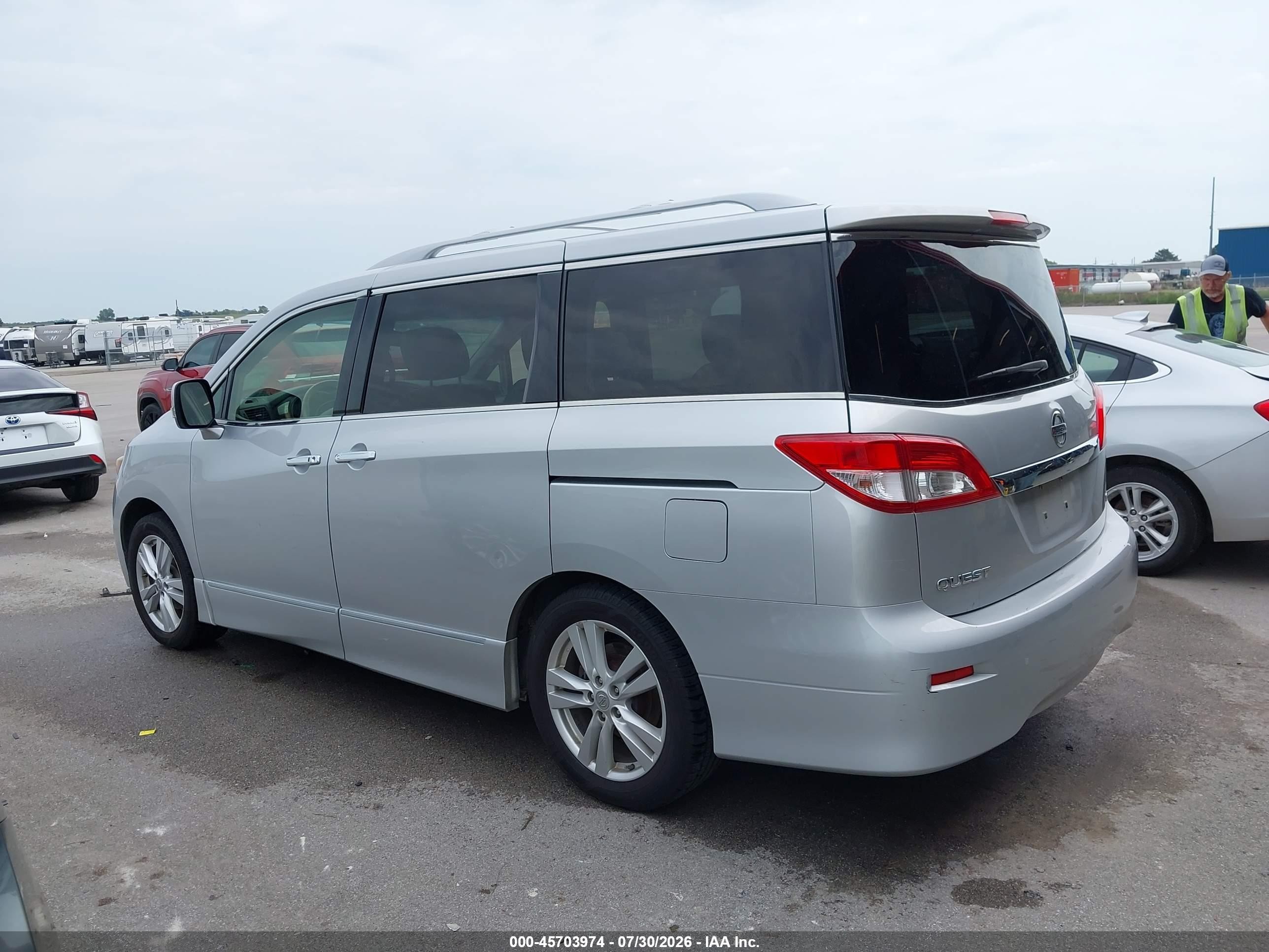 2012 Nissan Quest Sl Silver vin: JN8AE2KP6C9043855