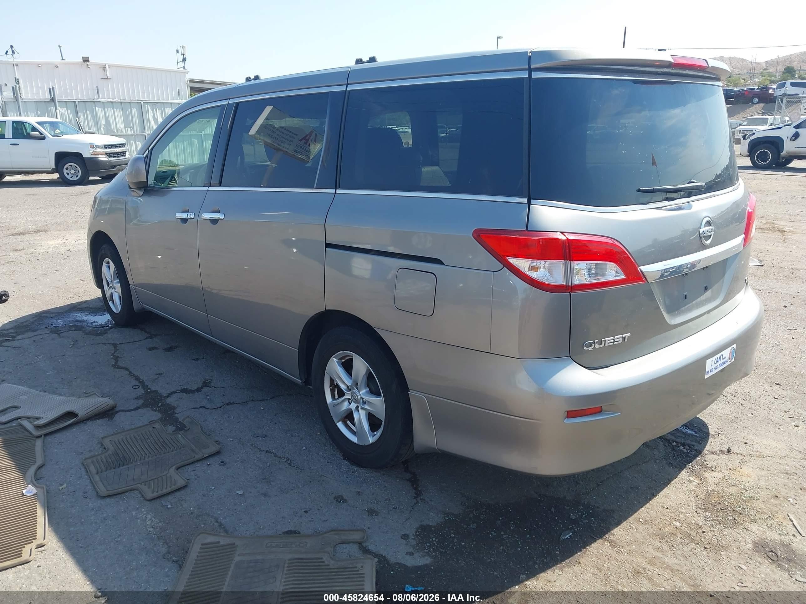 2013 Nissan Quest Sv Beige vin: JN8AE2KP6D9070362
