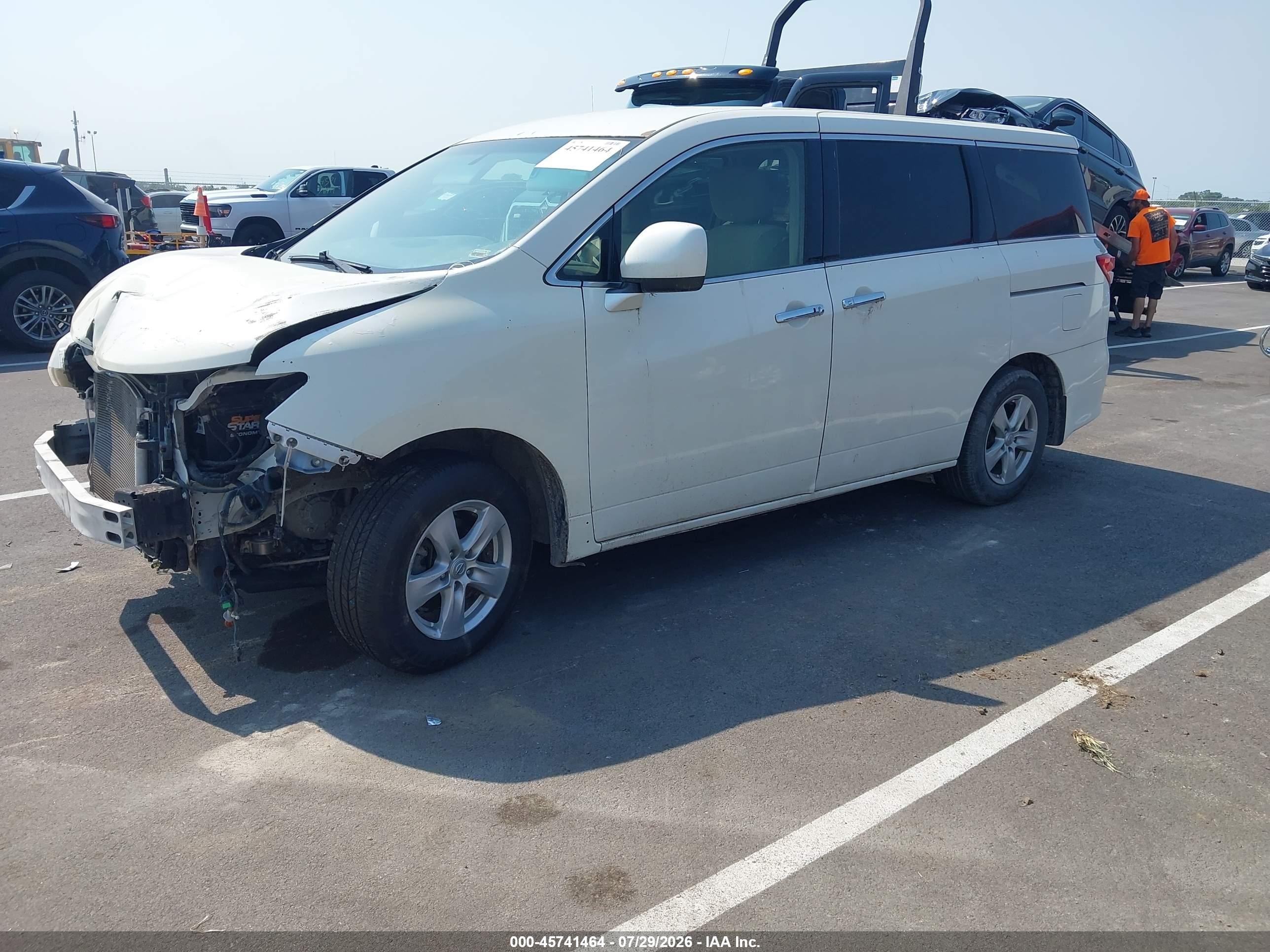 2014 Nissan Quest Sv White vin: JN8AE2KP6E9103149