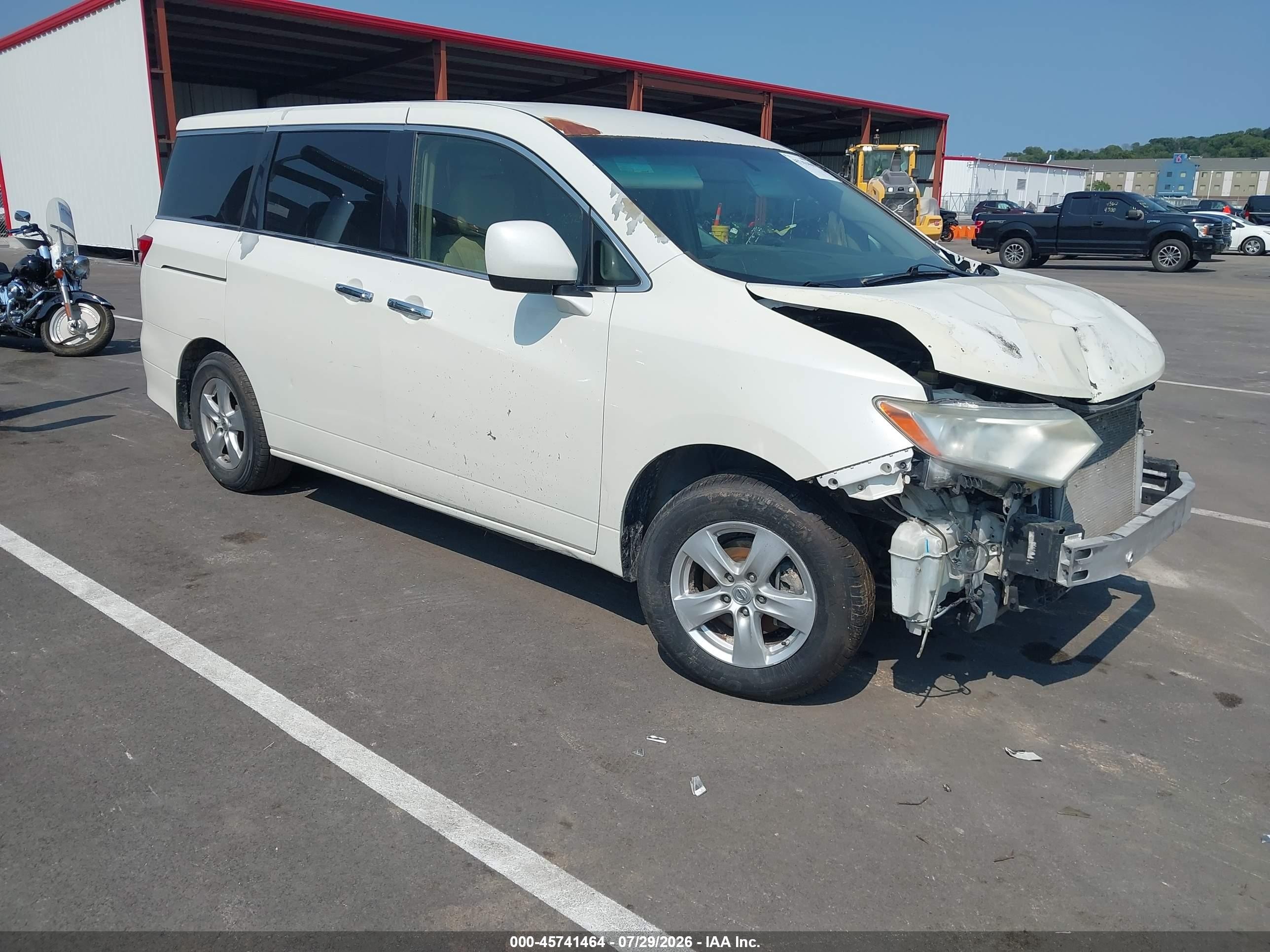 2014 Nissan Quest Sv White vin: JN8AE2KP6E9103149