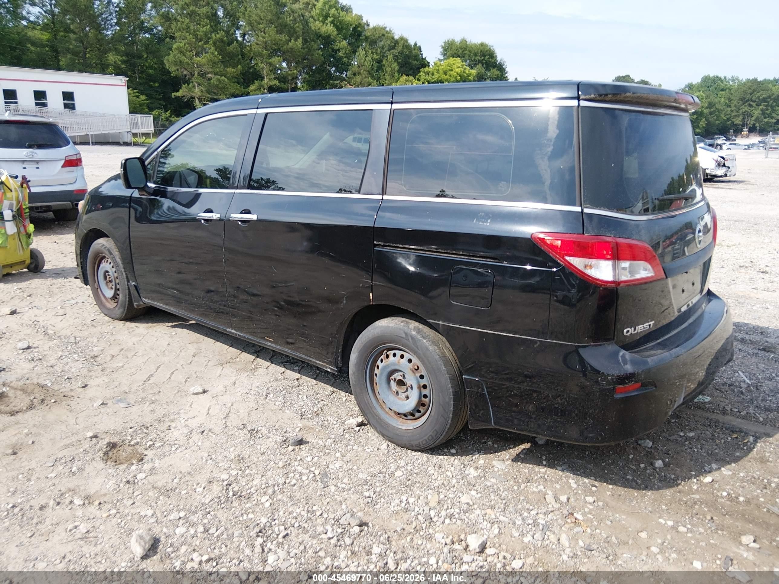 2014 Nissan Quest S Black vin: JN8AE2KP6E9104091