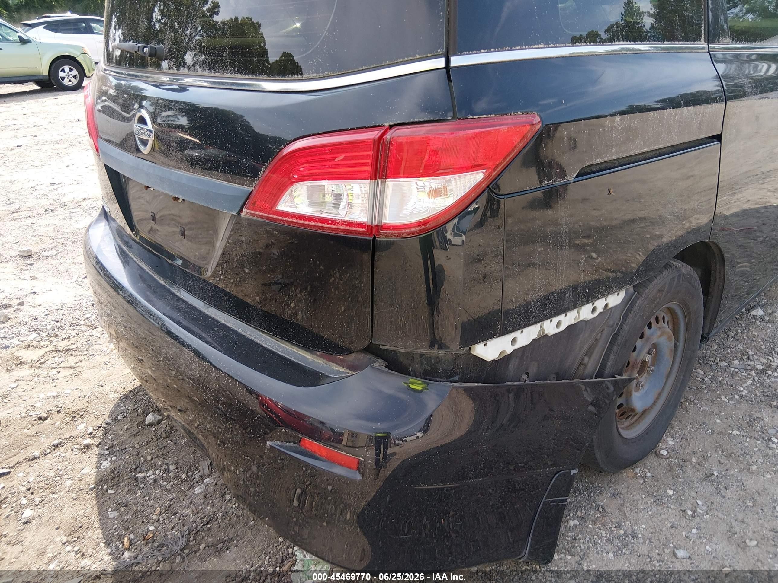 2014 Nissan Quest S Black vin: JN8AE2KP6E9104091