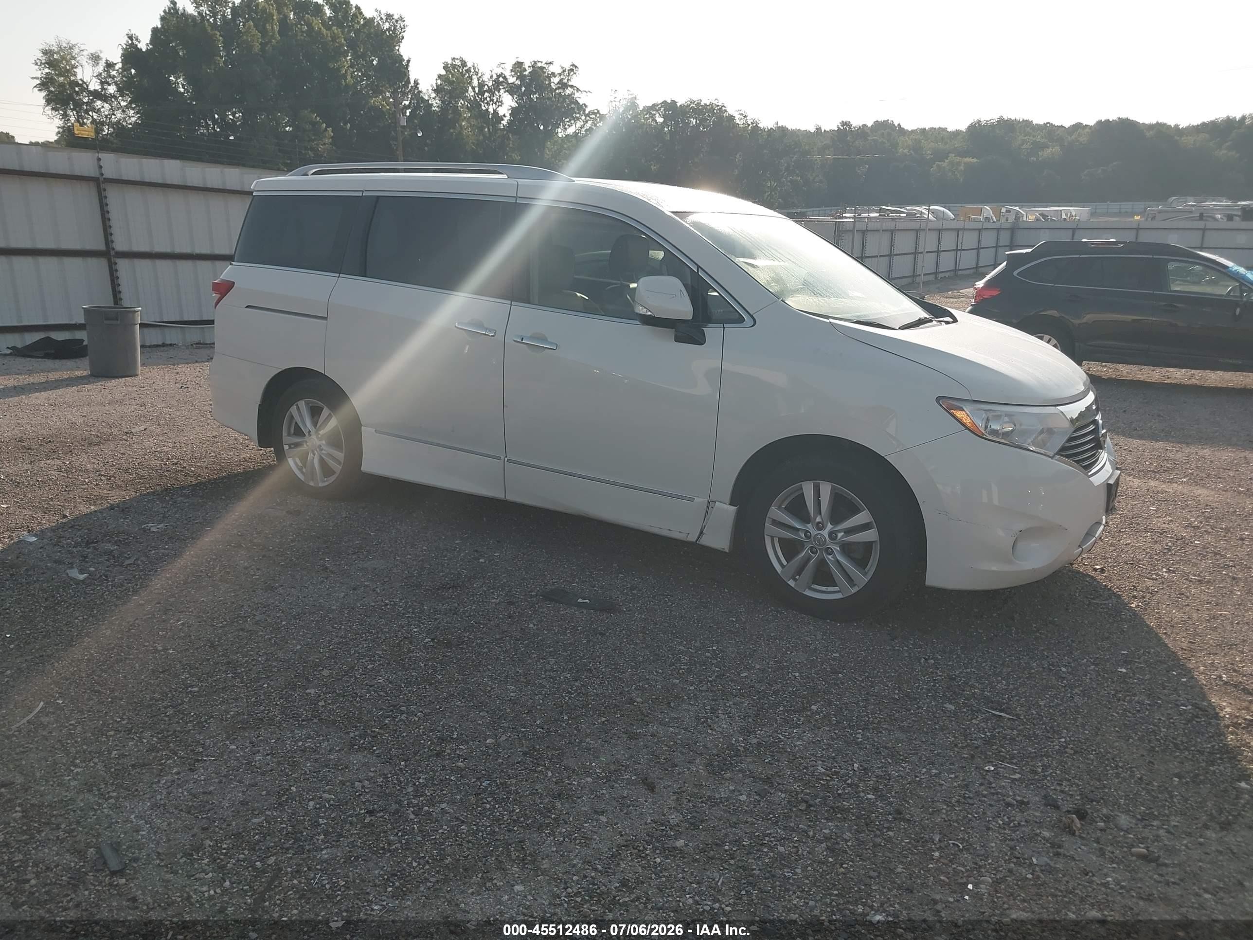 2015 Nissan Quest Sl White vin: JN8AE2KP6F9122995