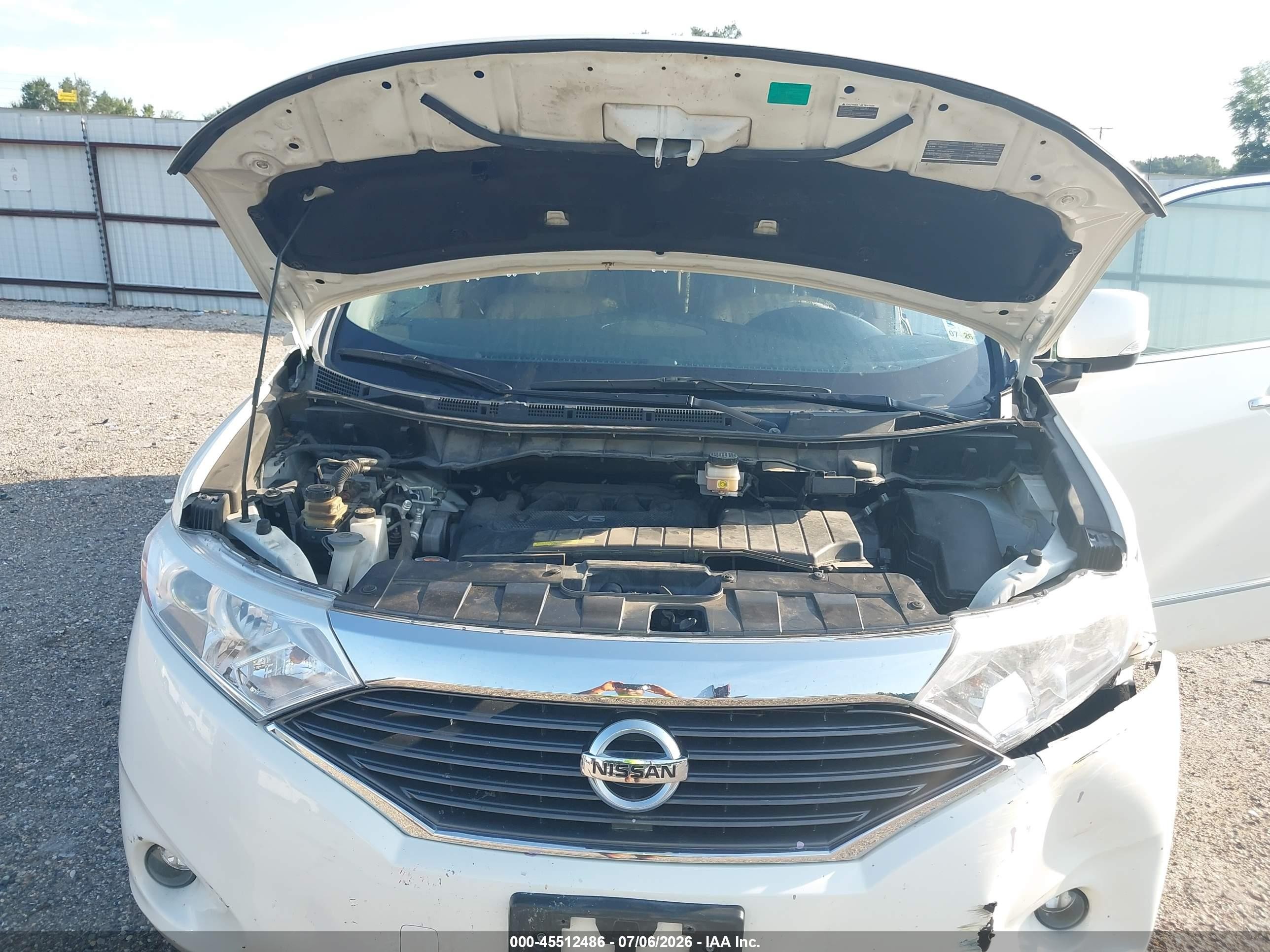 2015 Nissan Quest Sl White vin: JN8AE2KP6F9122995