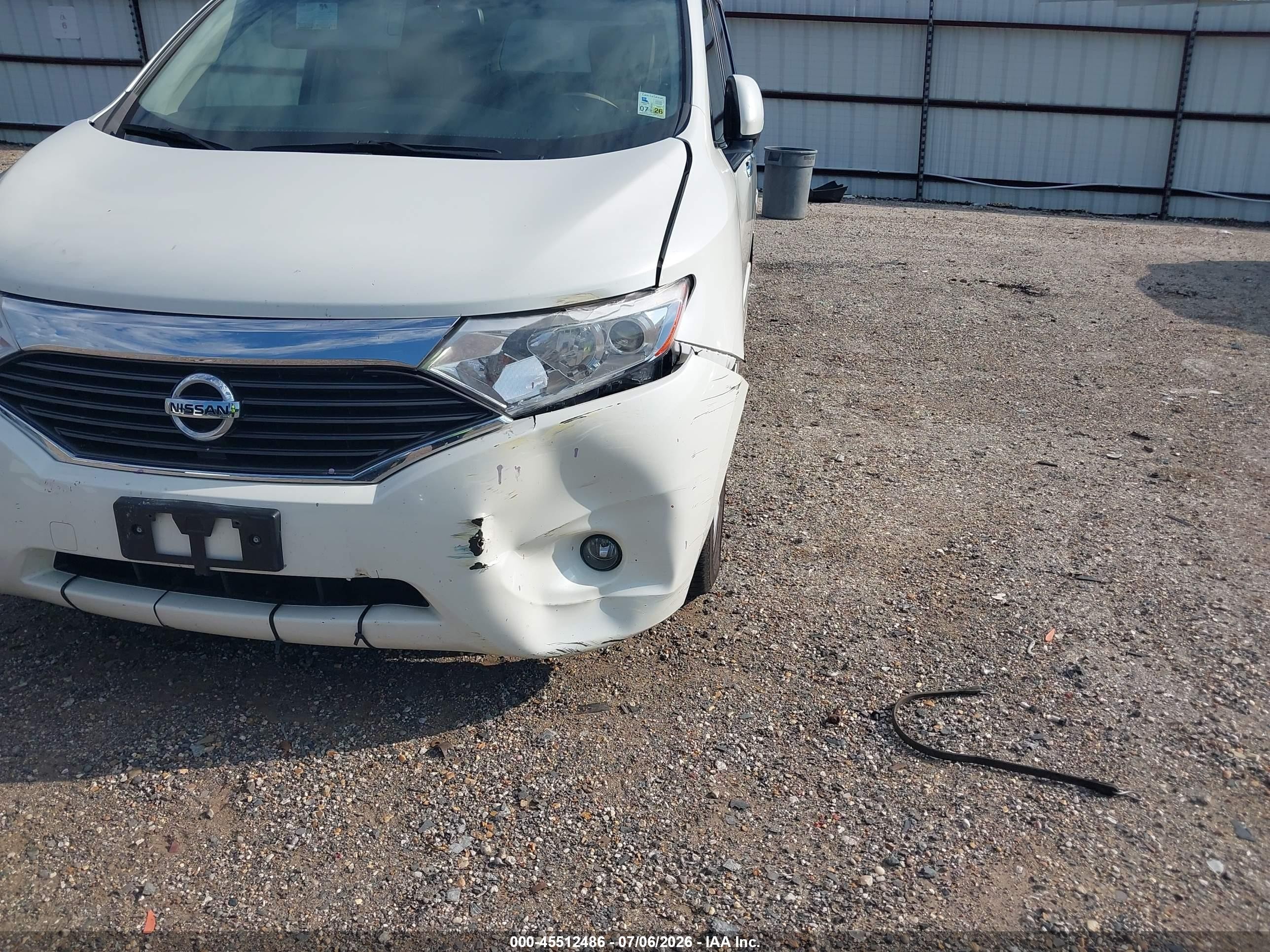 2015 Nissan Quest Sl White vin: JN8AE2KP6F9122995