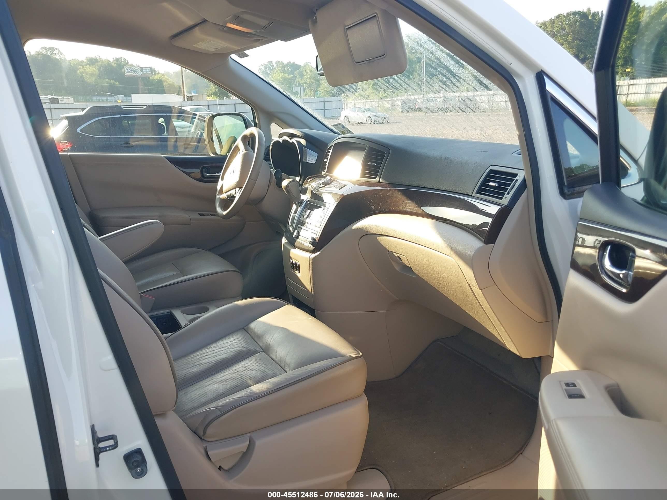 2015 Nissan Quest Sl White vin: JN8AE2KP6F9122995