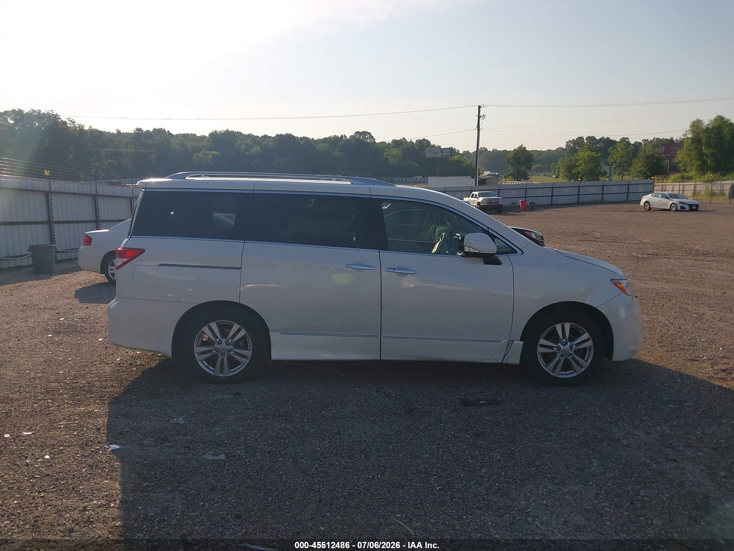2015 Nissan Quest Sl White vin: JN8AE2KP6F9122995