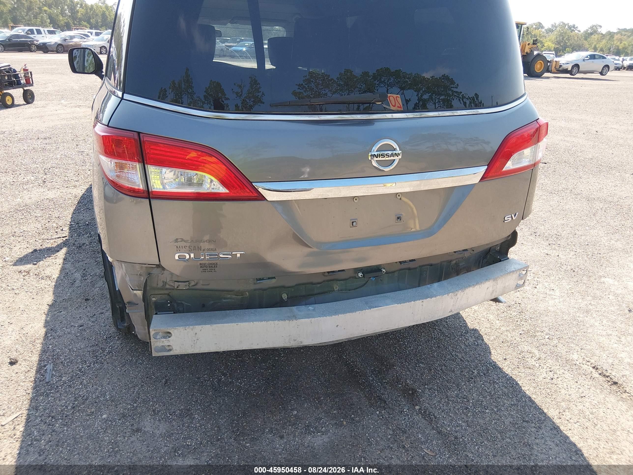 2015 Nissan Quest Sv Серый vin: JN8AE2KP6F9125573