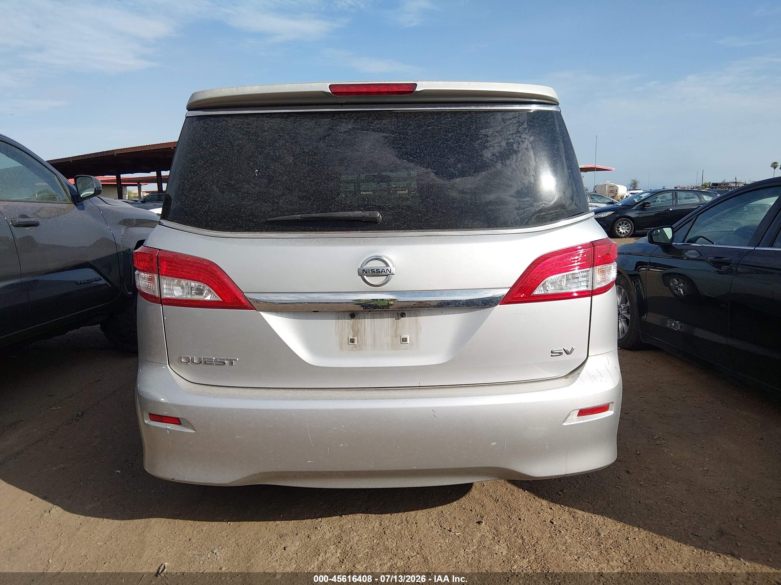 2015 Nissan Quest Platinum/s/sl/sv Silver vin: JN8AE2KP6F9126710