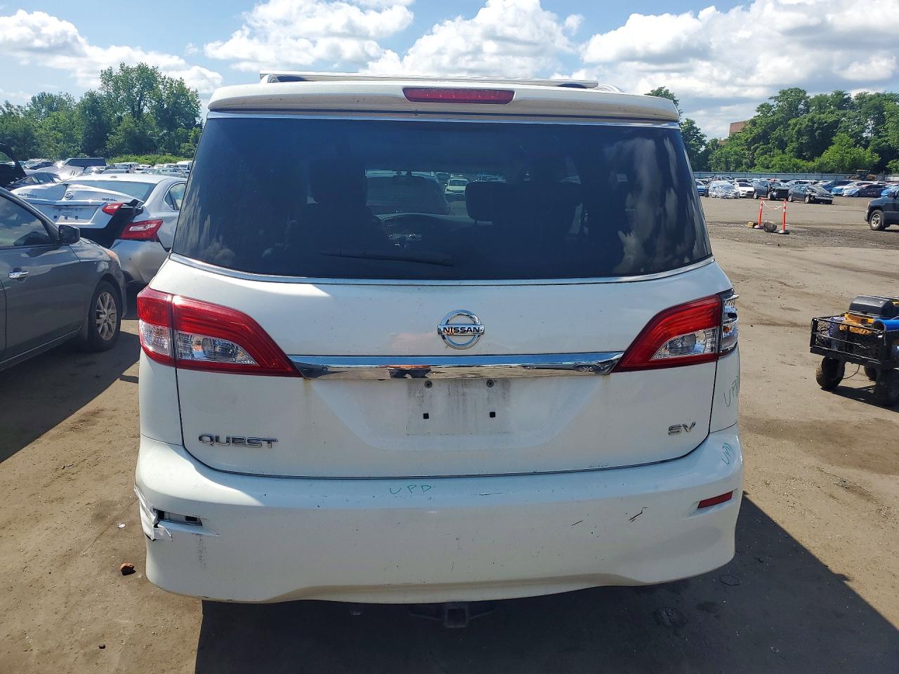 2015 Nissan Quest 3.5 Sv White vin: JN8AE2KP6F9133351