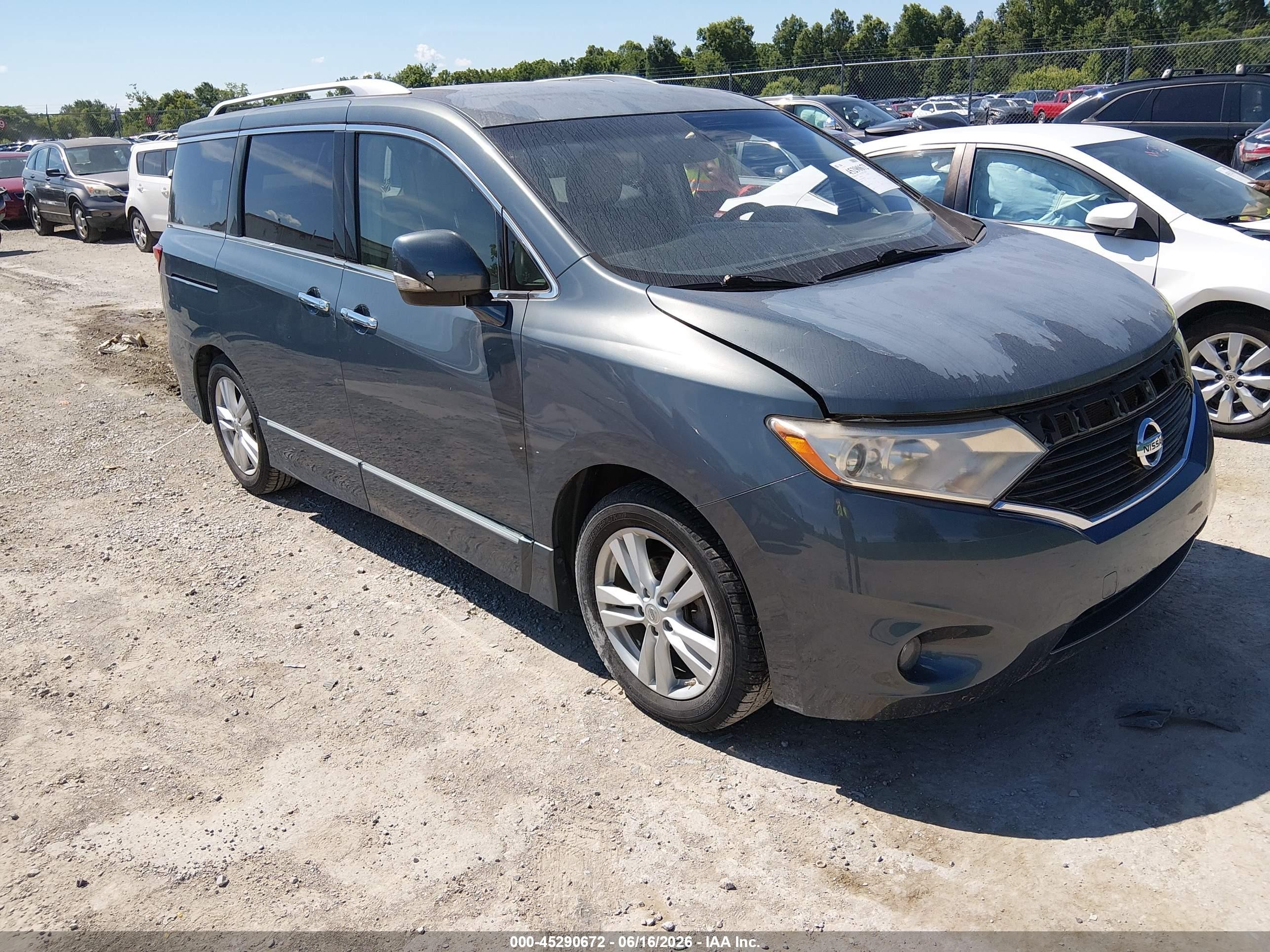 2011 Nissan Quest Sl Blue vin: JN8AE2KP7B9005484