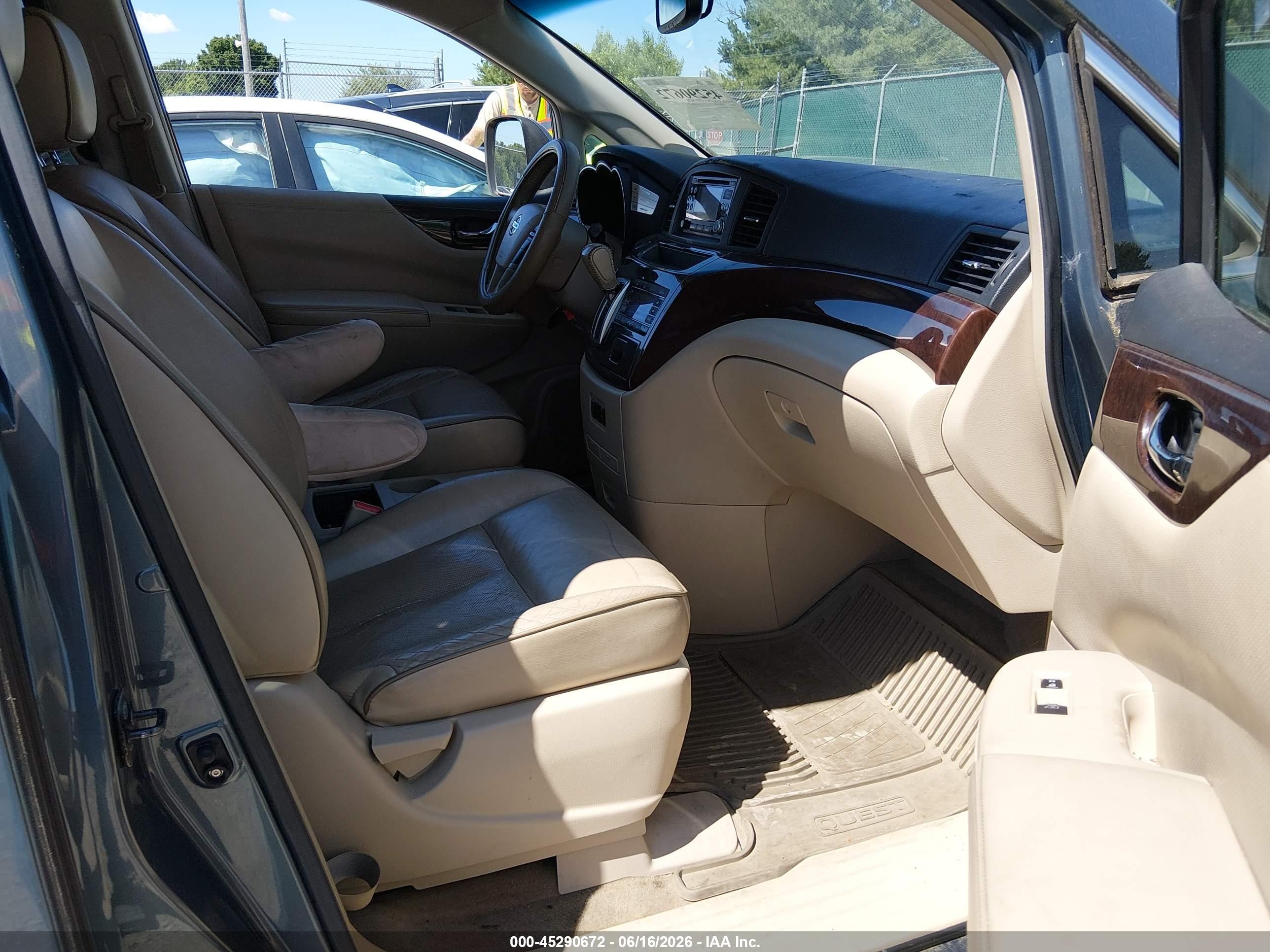 2011 Nissan Quest Sl Blue vin: JN8AE2KP7B9005484