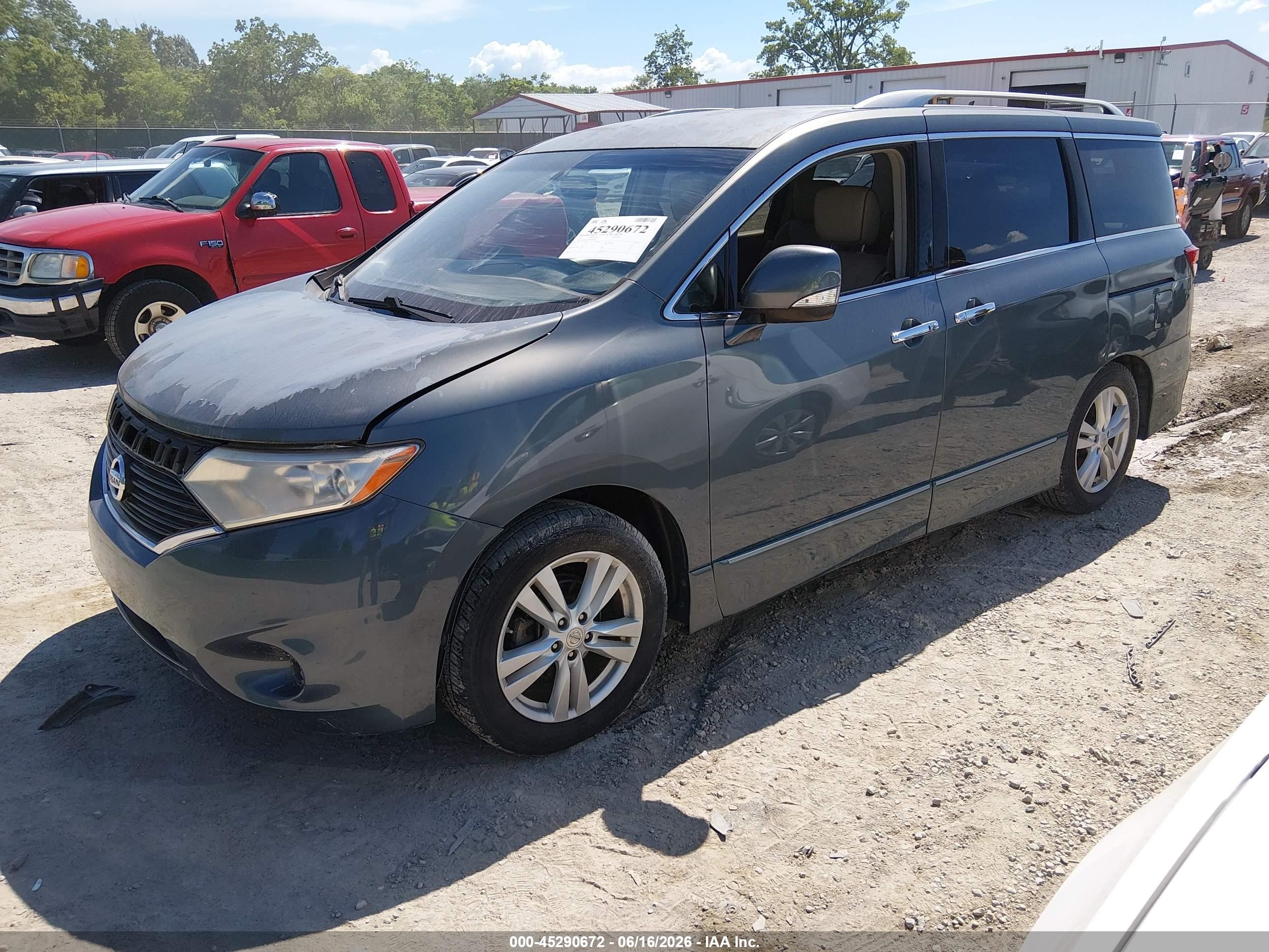 2011 Nissan Quest Sl Blue vin: JN8AE2KP7B9005484