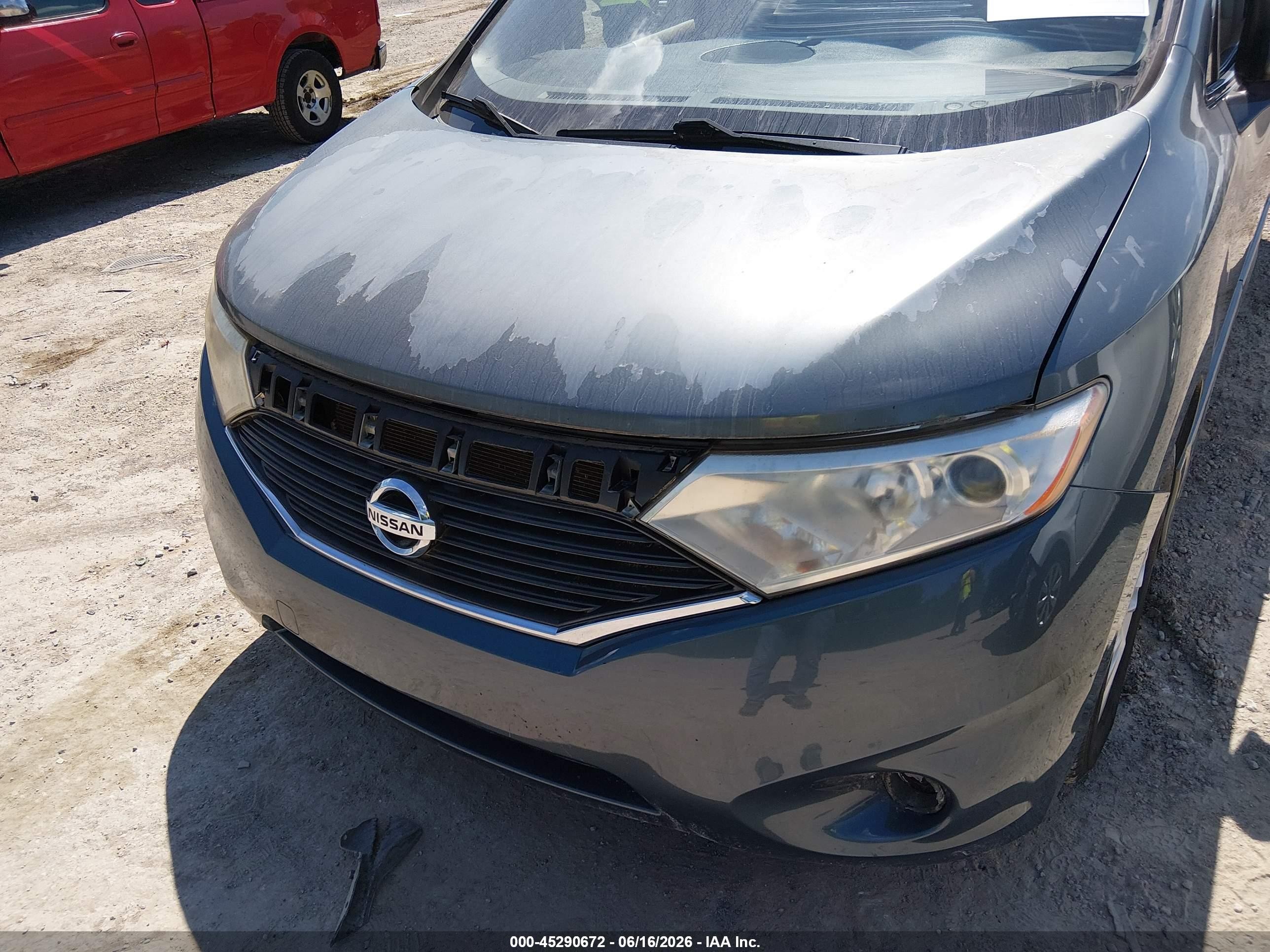 2011 Nissan Quest Sl Blue vin: JN8AE2KP7B9005484