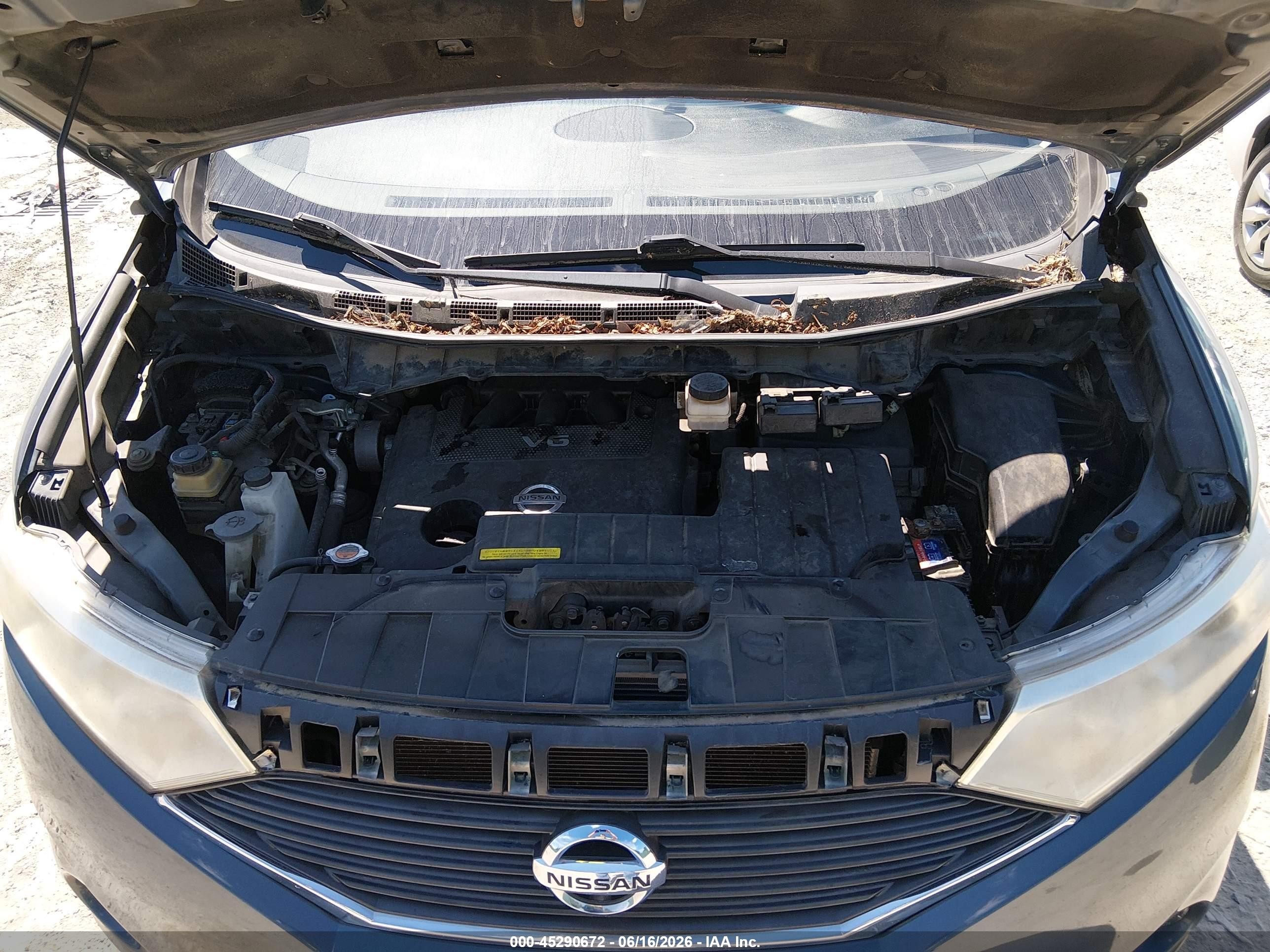 2011 Nissan Quest Sl Blue vin: JN8AE2KP7B9005484