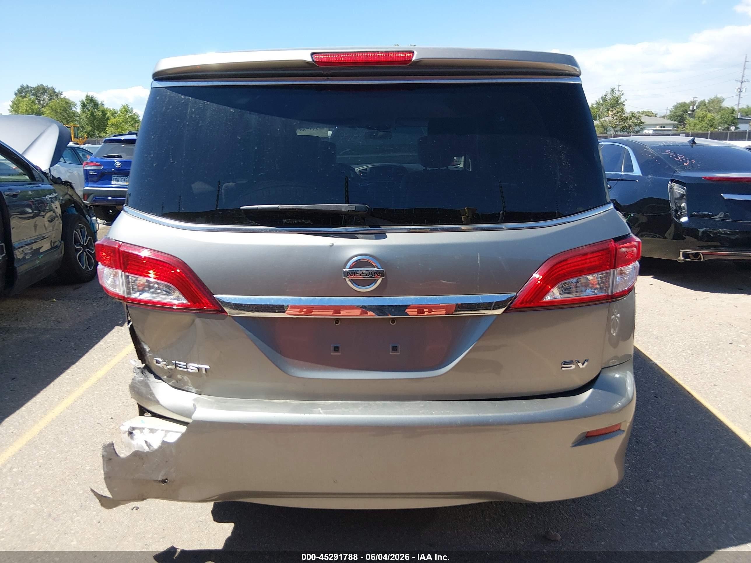 2011 Nissan Quest Sv Tan vin: JN8AE2KP7B9005498
