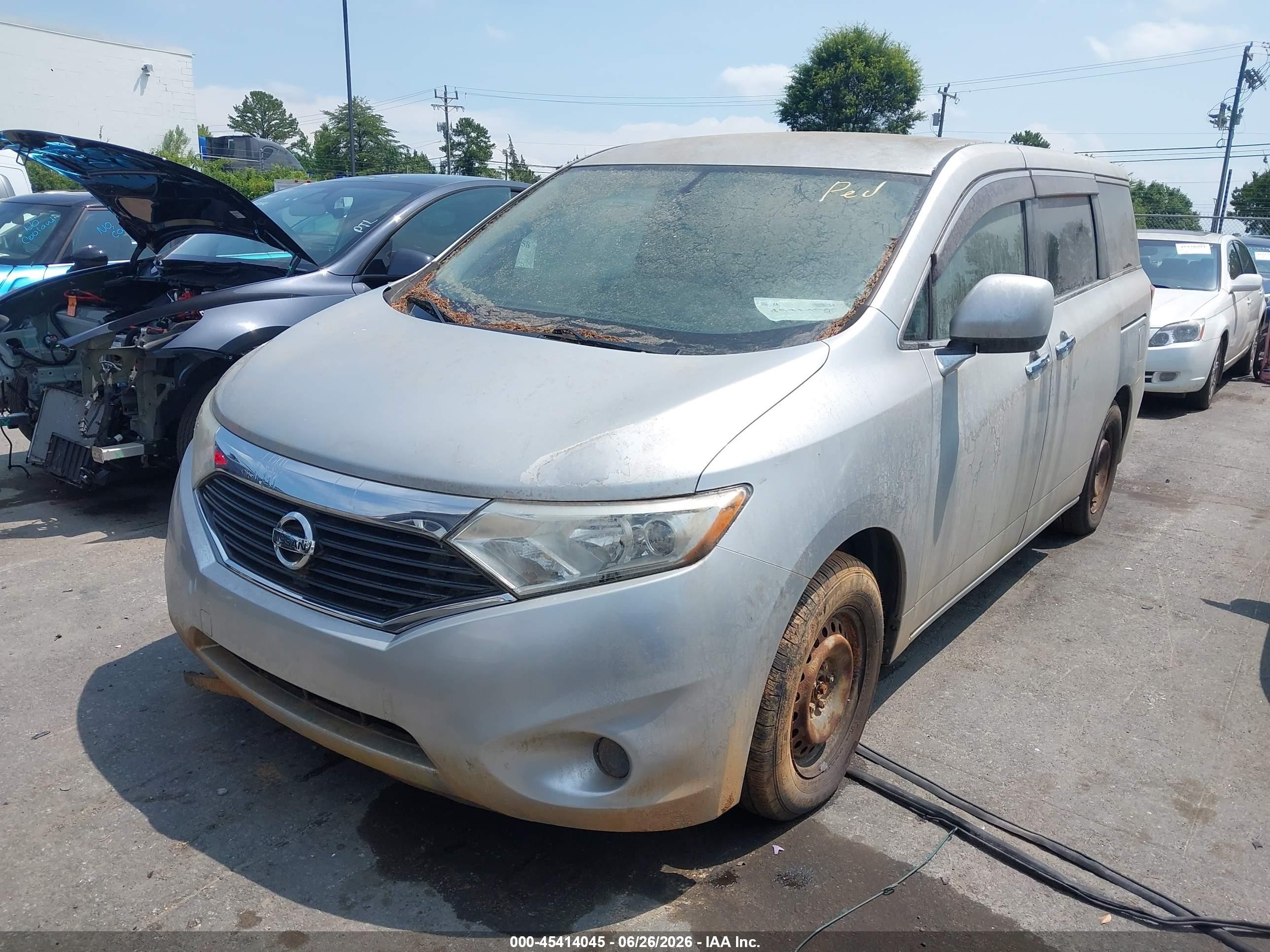 2012 Nissan Quest S Gray vin: JN8AE2KP7C9030533