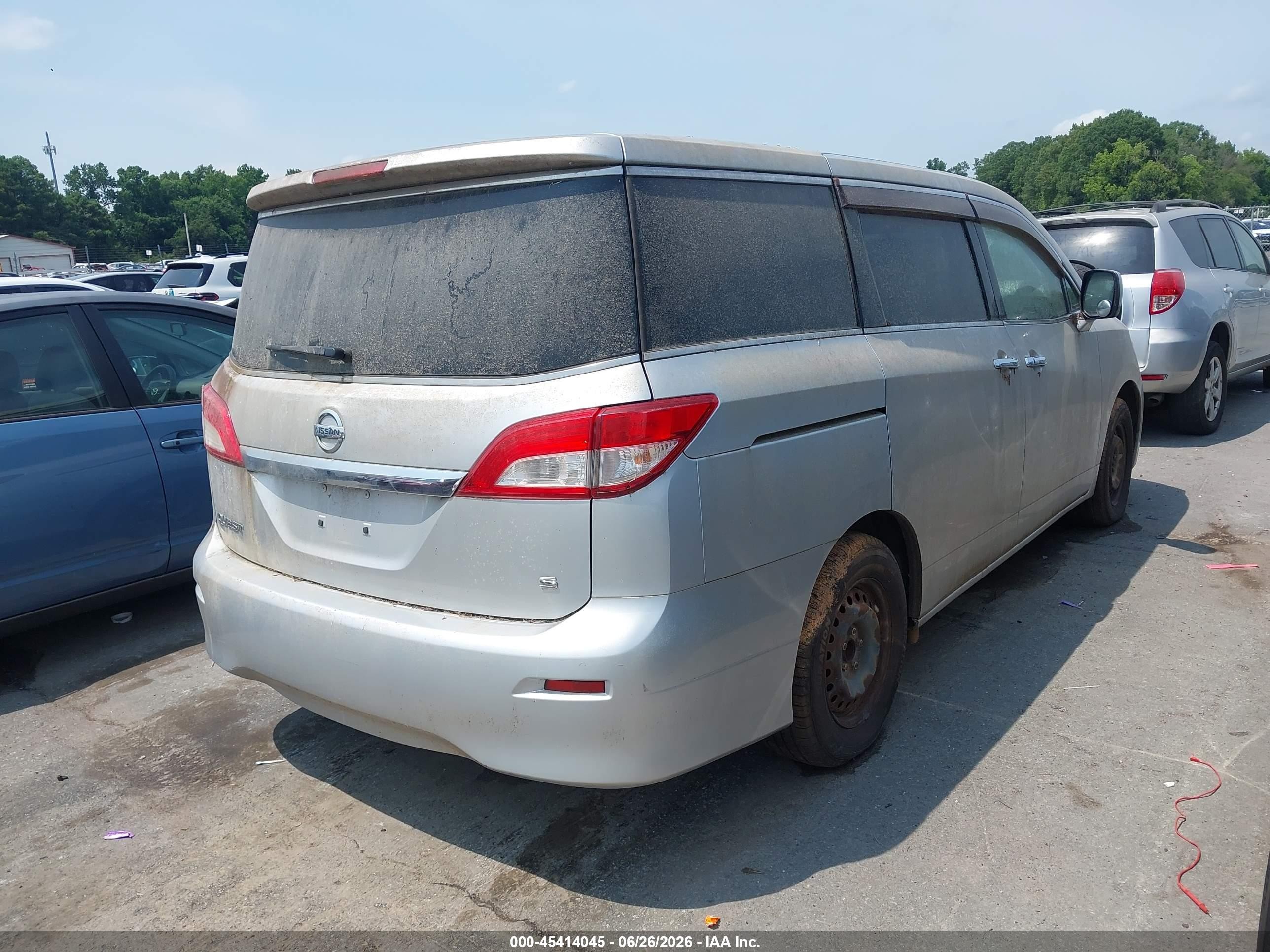 2012 Nissan Quest S Gray vin: JN8AE2KP7C9030533