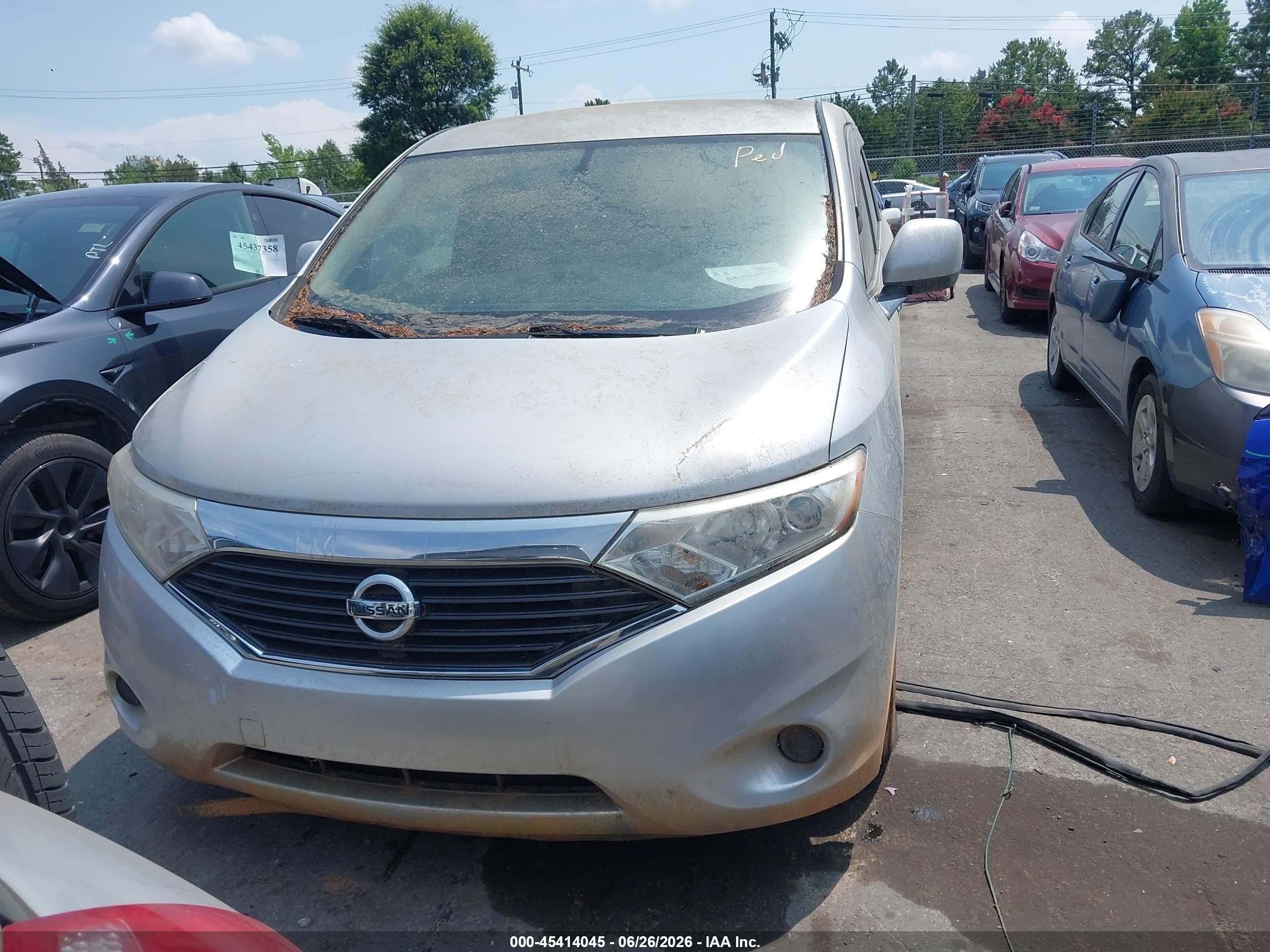 2012 Nissan Quest S Gray vin: JN8AE2KP7C9030533