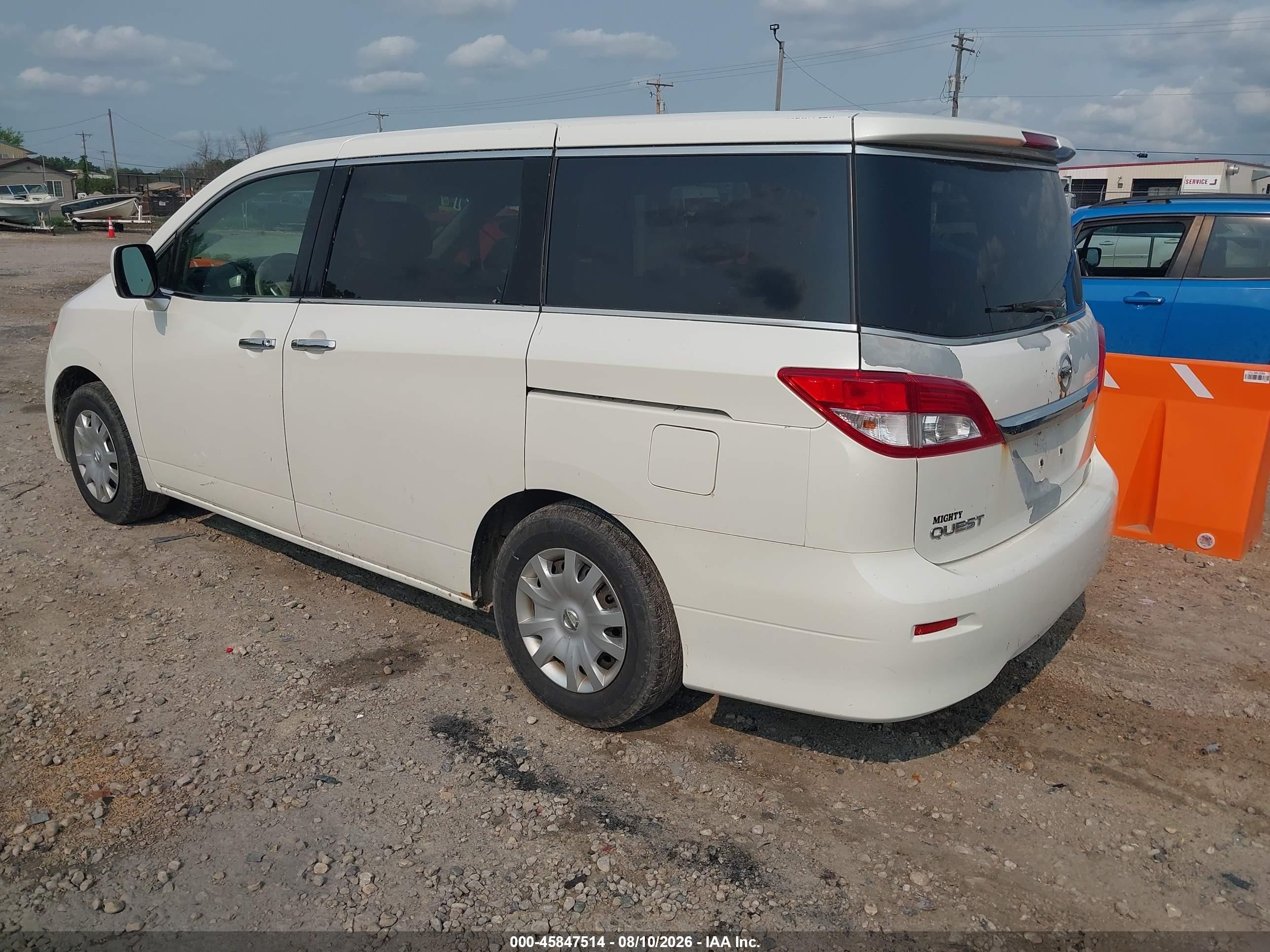 2012 Nissan Quest S Белый vin: JN8AE2KP7C9031732