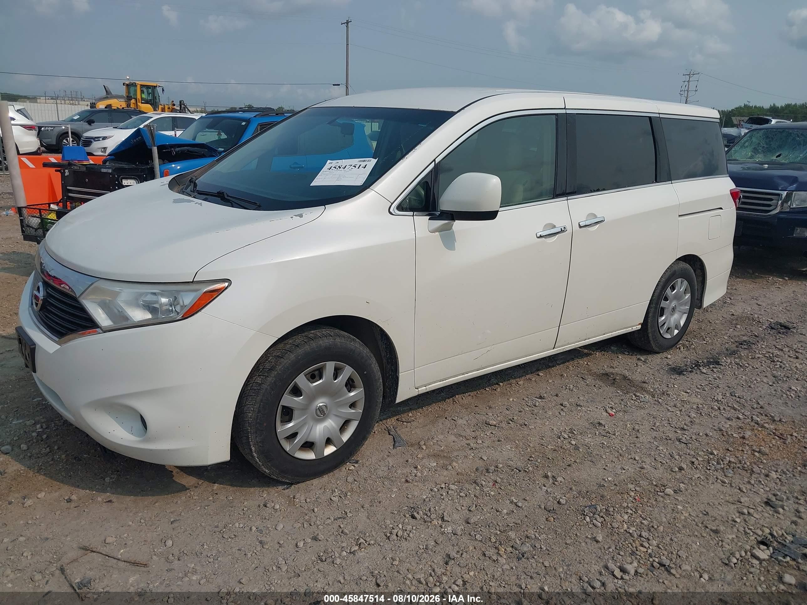 2012 Nissan Quest S Белый vin: JN8AE2KP7C9031732
