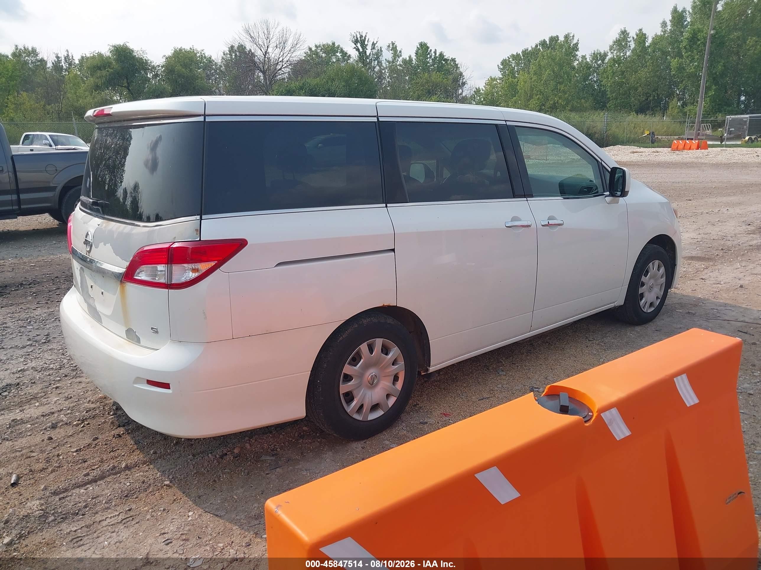 2012 Nissan Quest S Белый vin: JN8AE2KP7C9031732