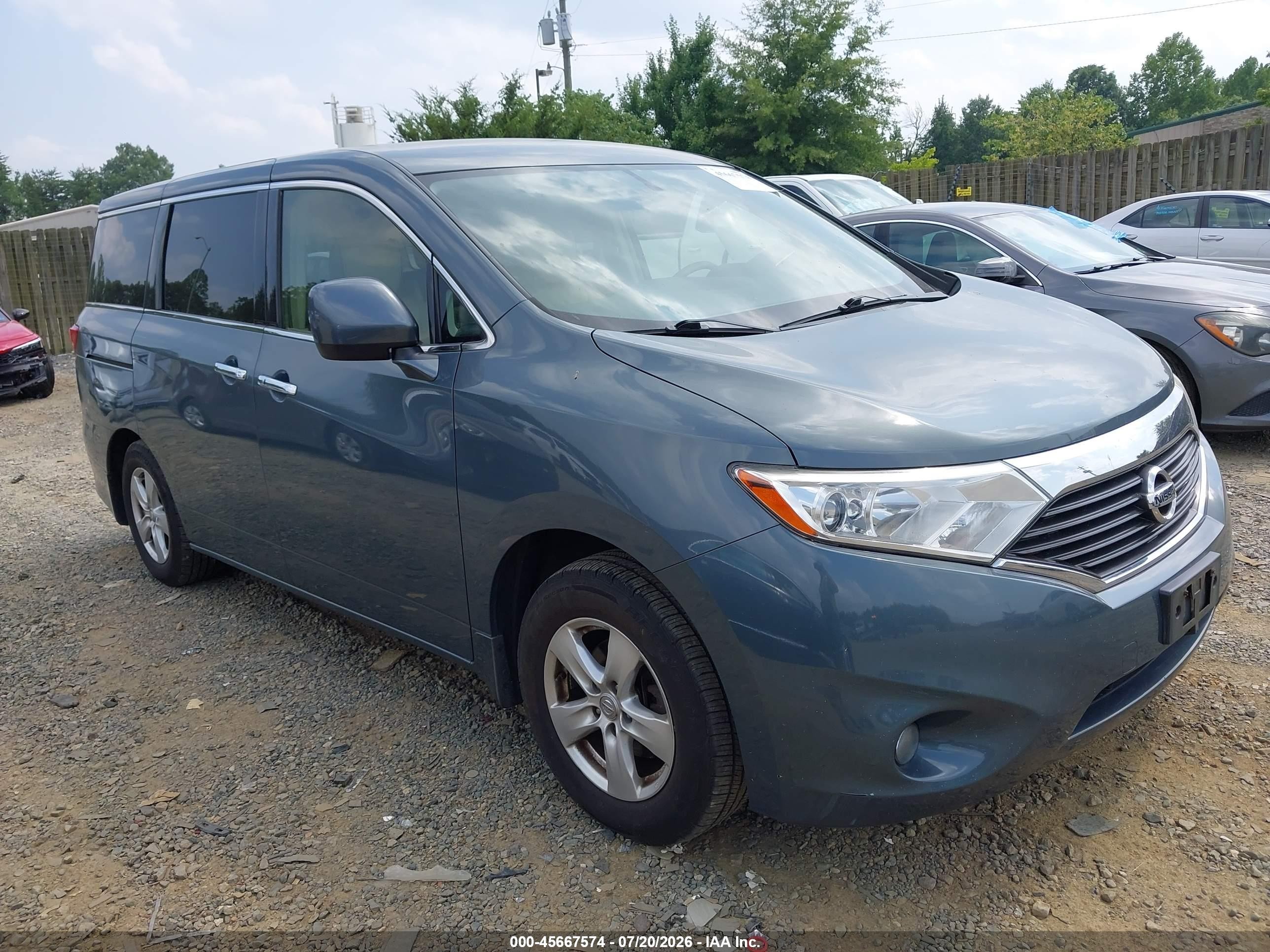 2013 Nissan Quest Sv Green vin: JN8AE2KP7D9063128
