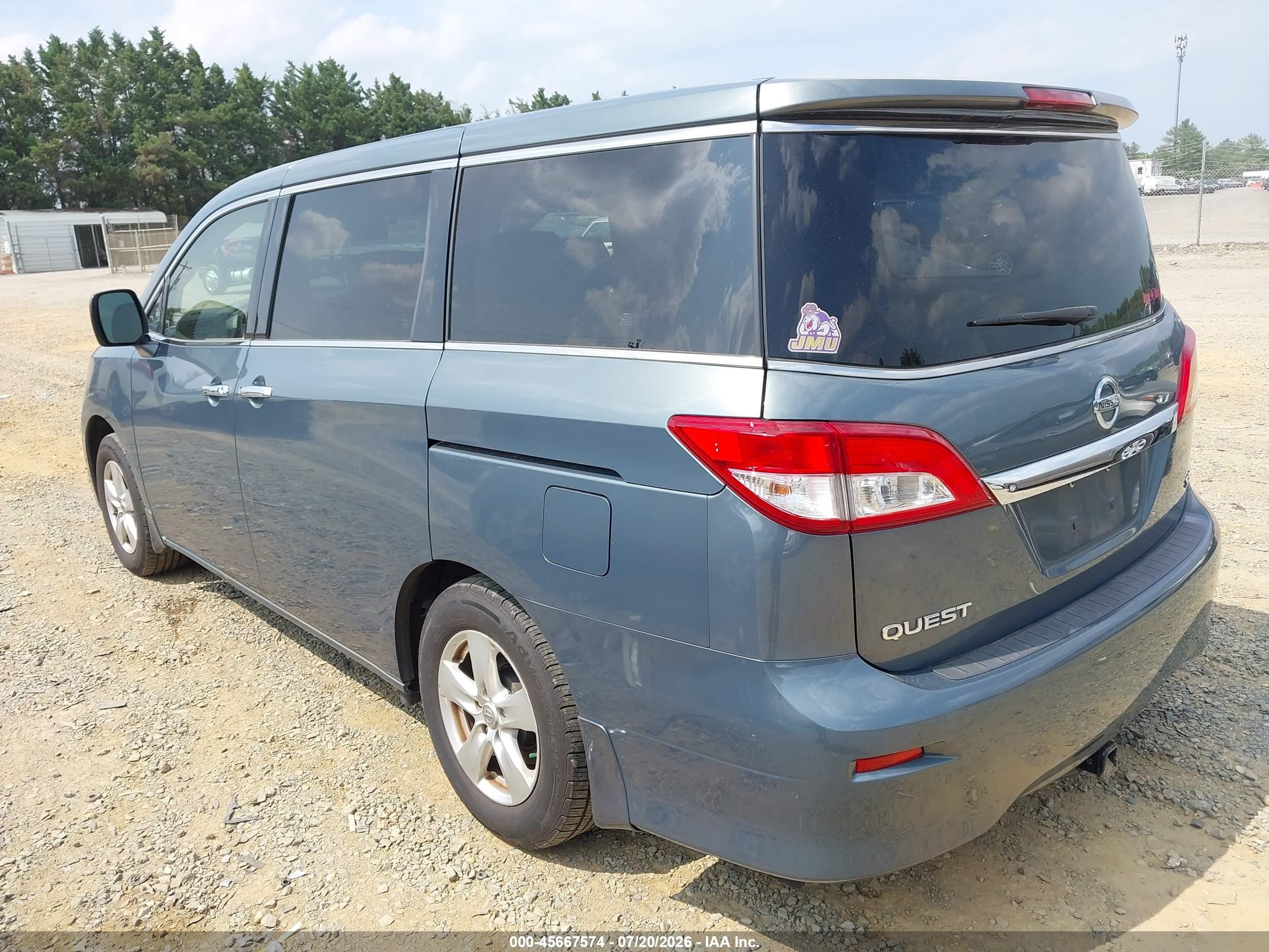 2013 Nissan Quest Sv Green vin: JN8AE2KP7D9063128
