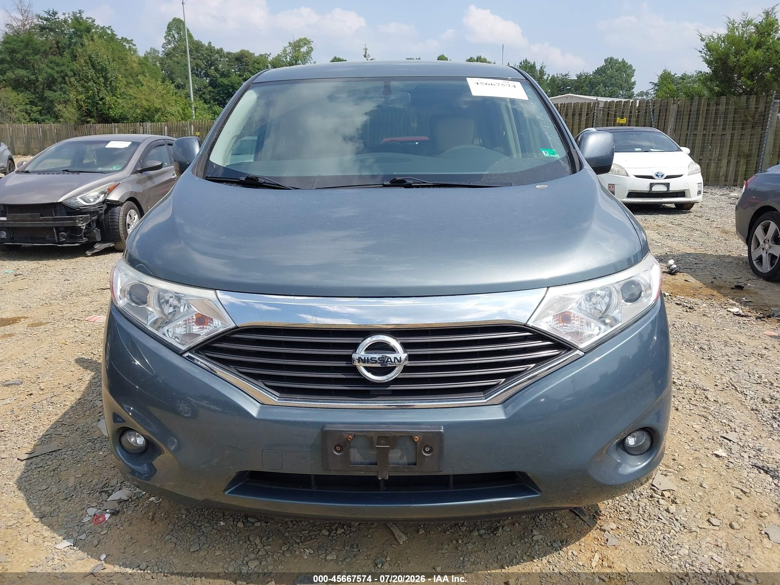 2013 Nissan Quest Sv Green vin: JN8AE2KP7D9063128