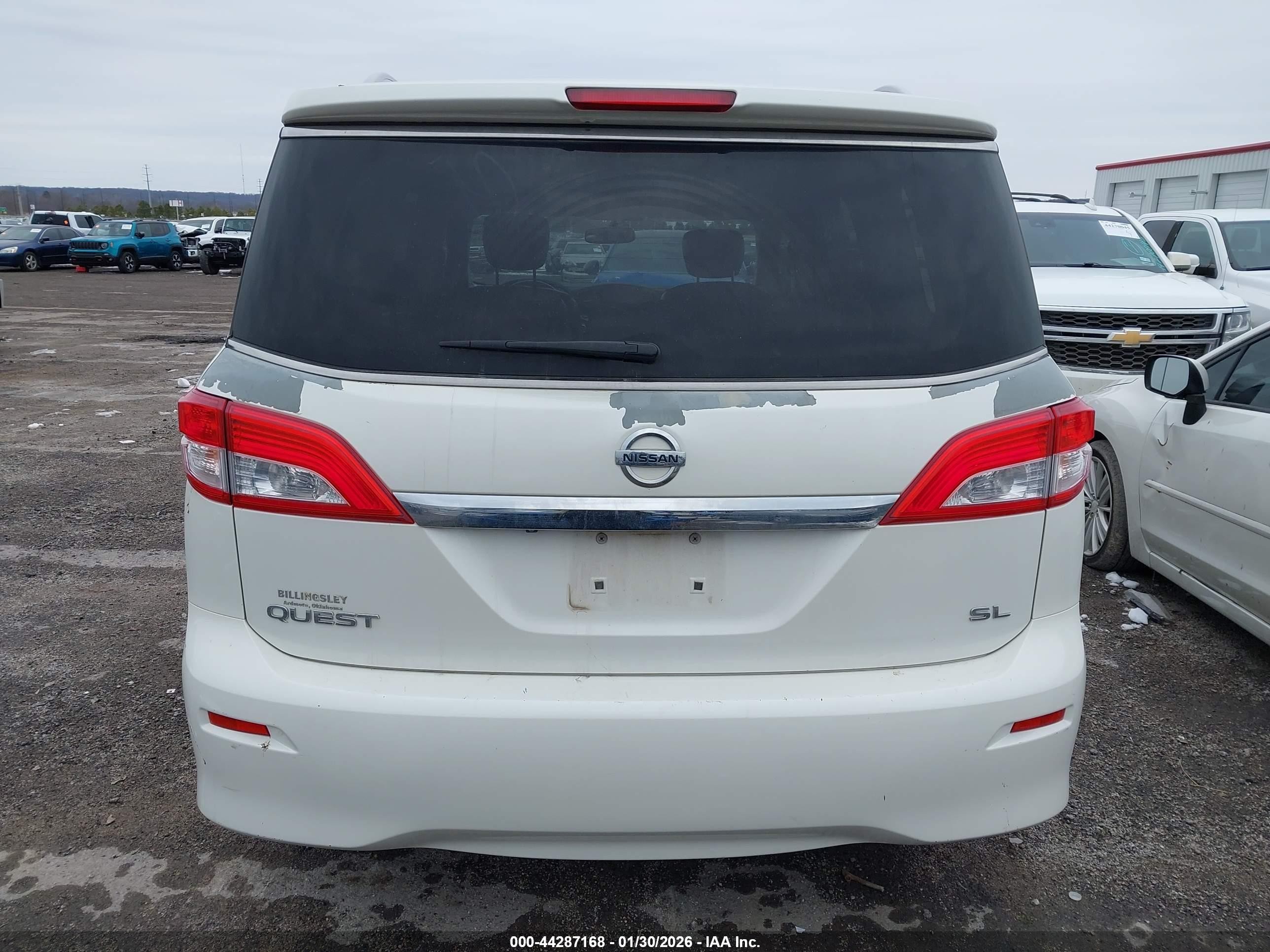2013 Nissan Quest Sl Белый vin: JN8AE2KP7D9063355
