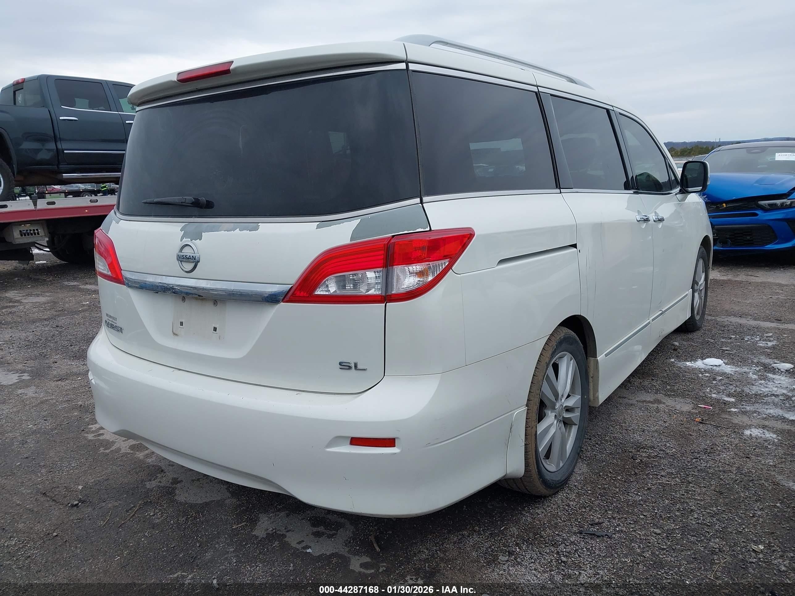 2013 Nissan Quest Sl Белый vin: JN8AE2KP7D9063355