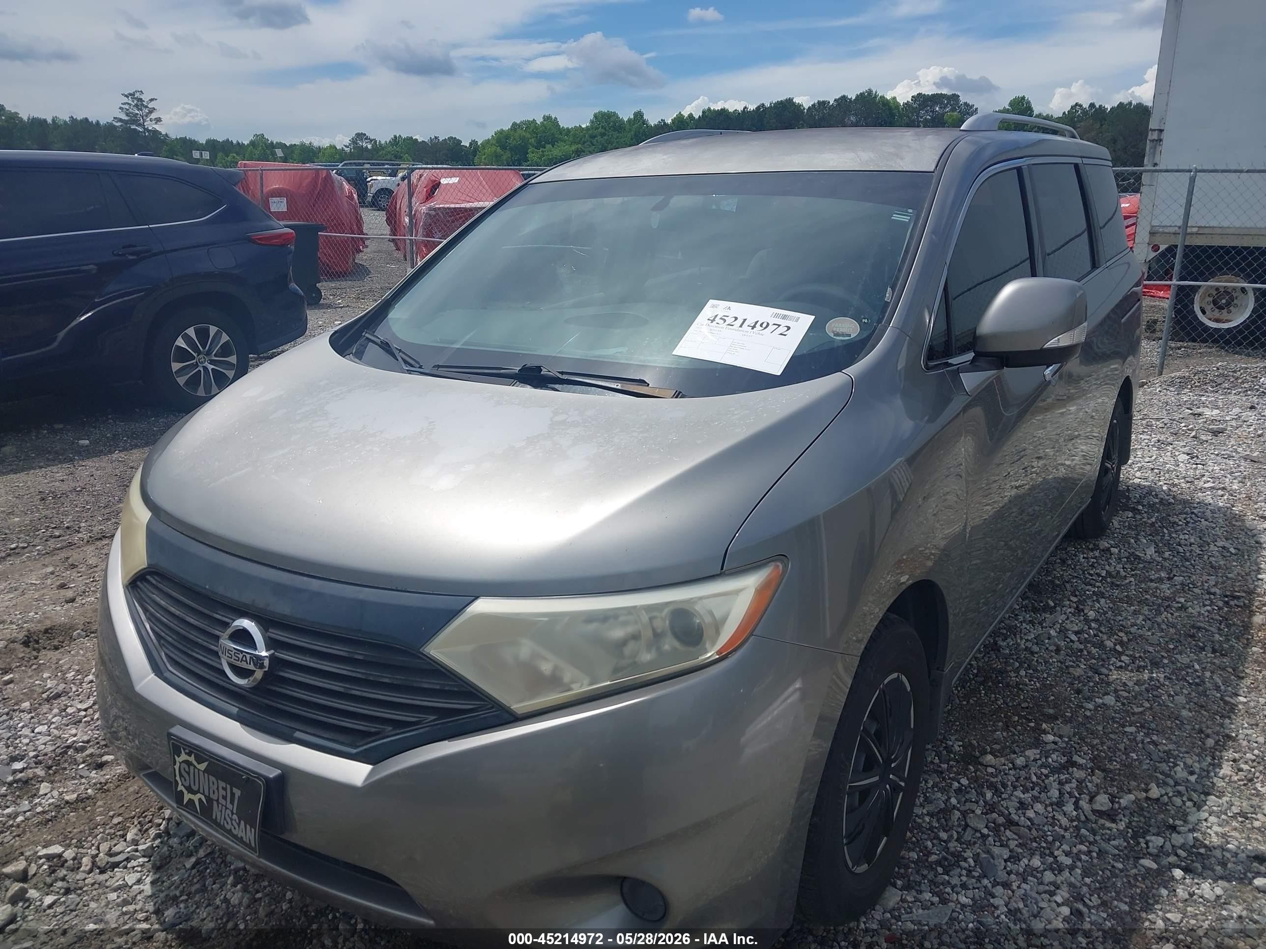 2013 Nissan Quest S Beige vin: JN8AE2KP7D9071813