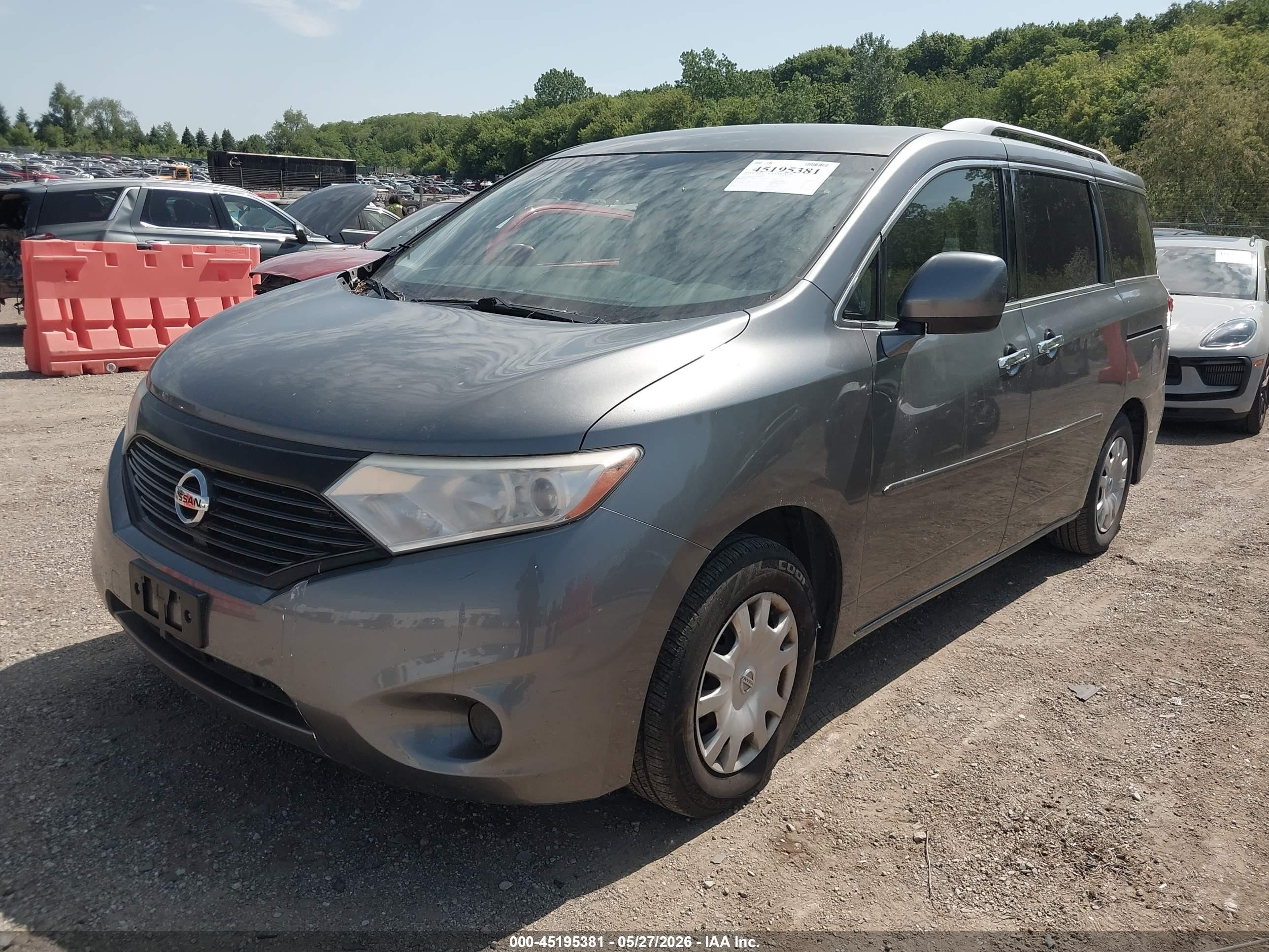 2014 Nissan Quest S Серый vin: JN8AE2KP7E9102043