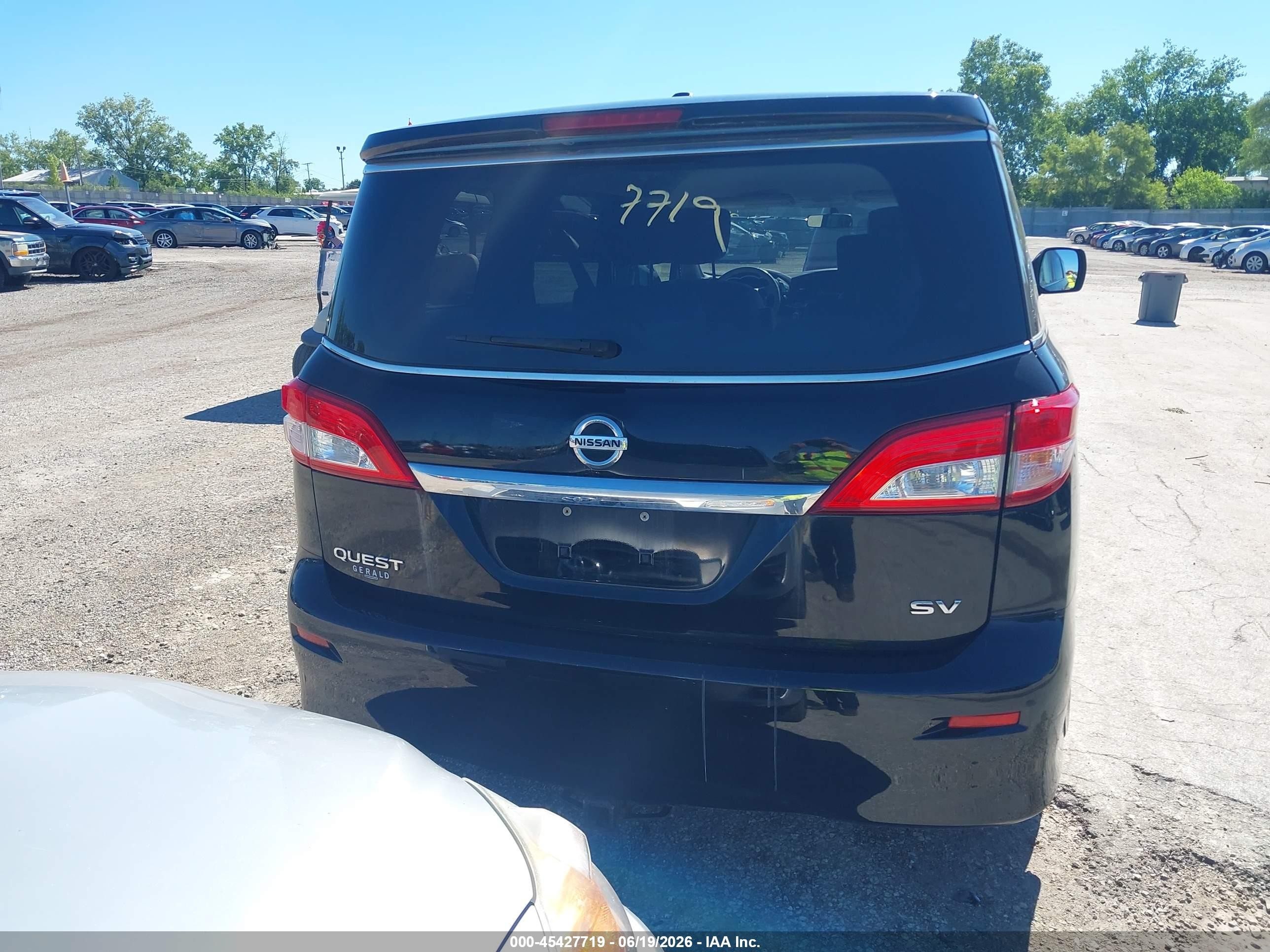 2015 Nissan Quest Sv Black vin: JN8AE2KP7F9123606