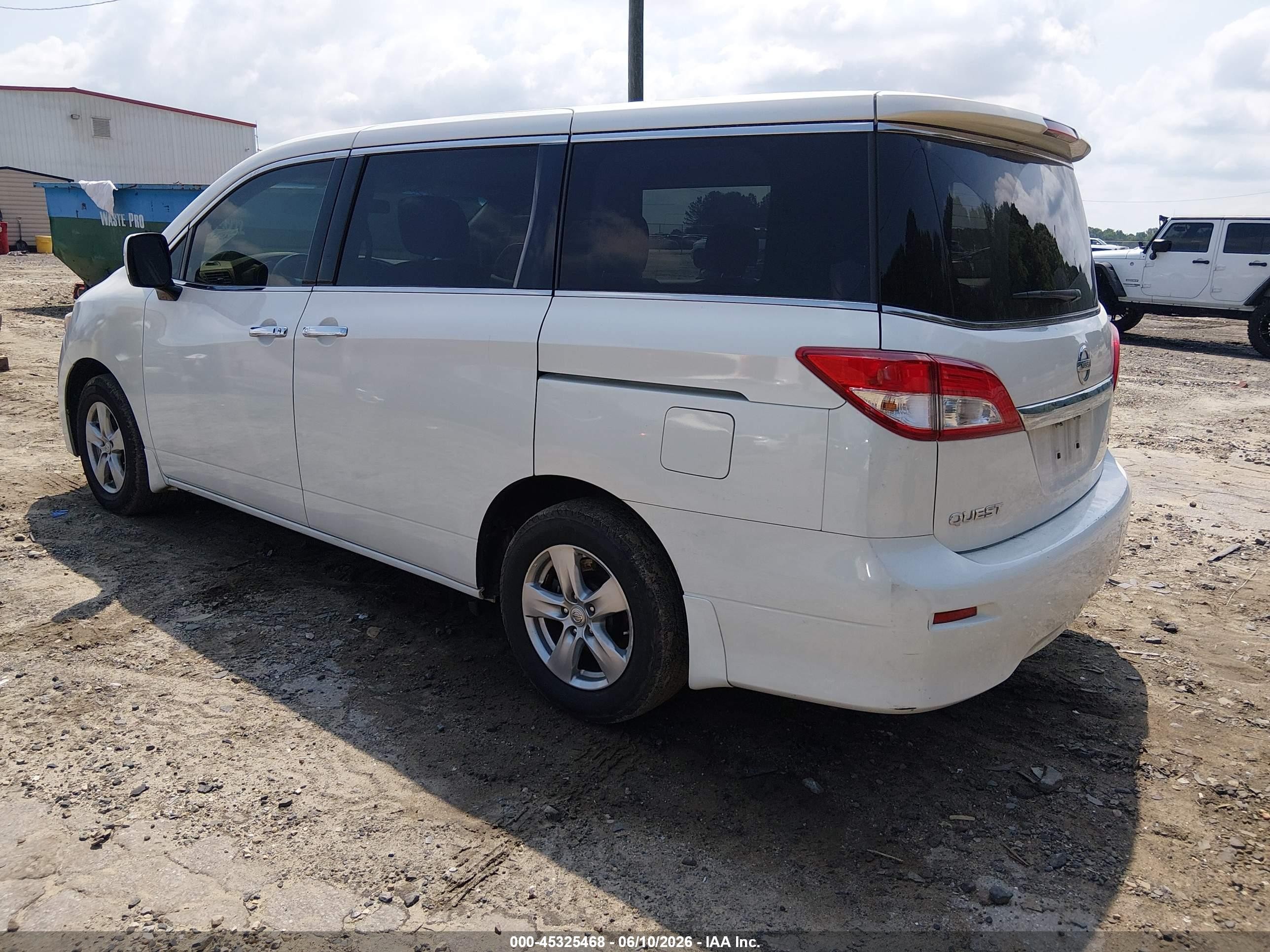 2015 Nissan Quest Platinum/s/sl/sv White vin: JN8AE2KP7F9130510