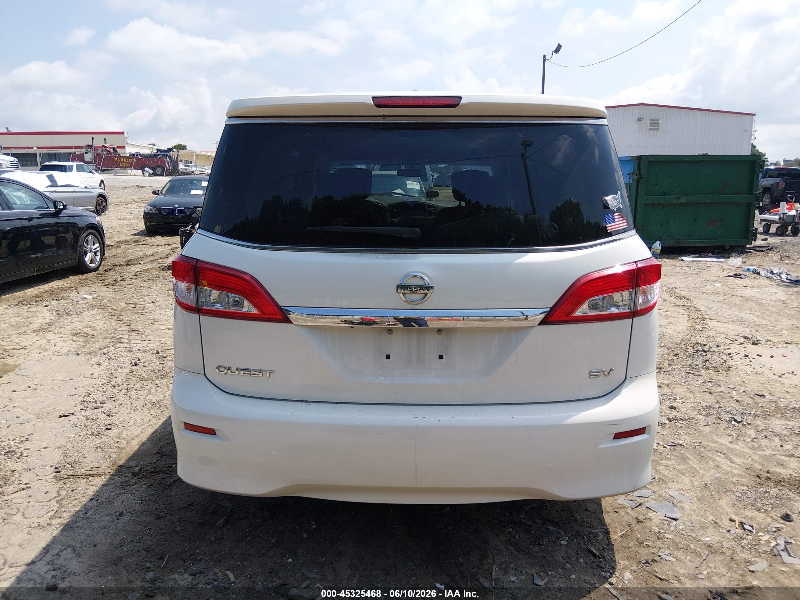 2015 Nissan Quest Platinum/s/sl/sv White vin: JN8AE2KP7F9130510