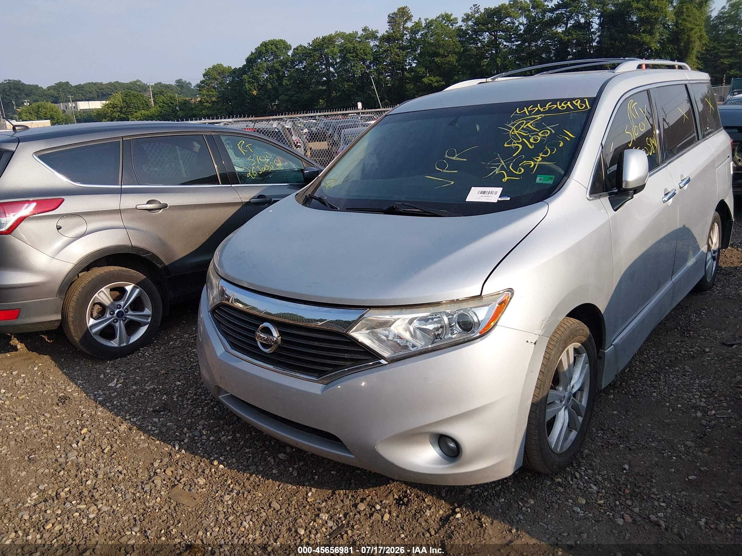 2015 Nissan Quest Sl Серый vin: JN8AE2KP7F9134475