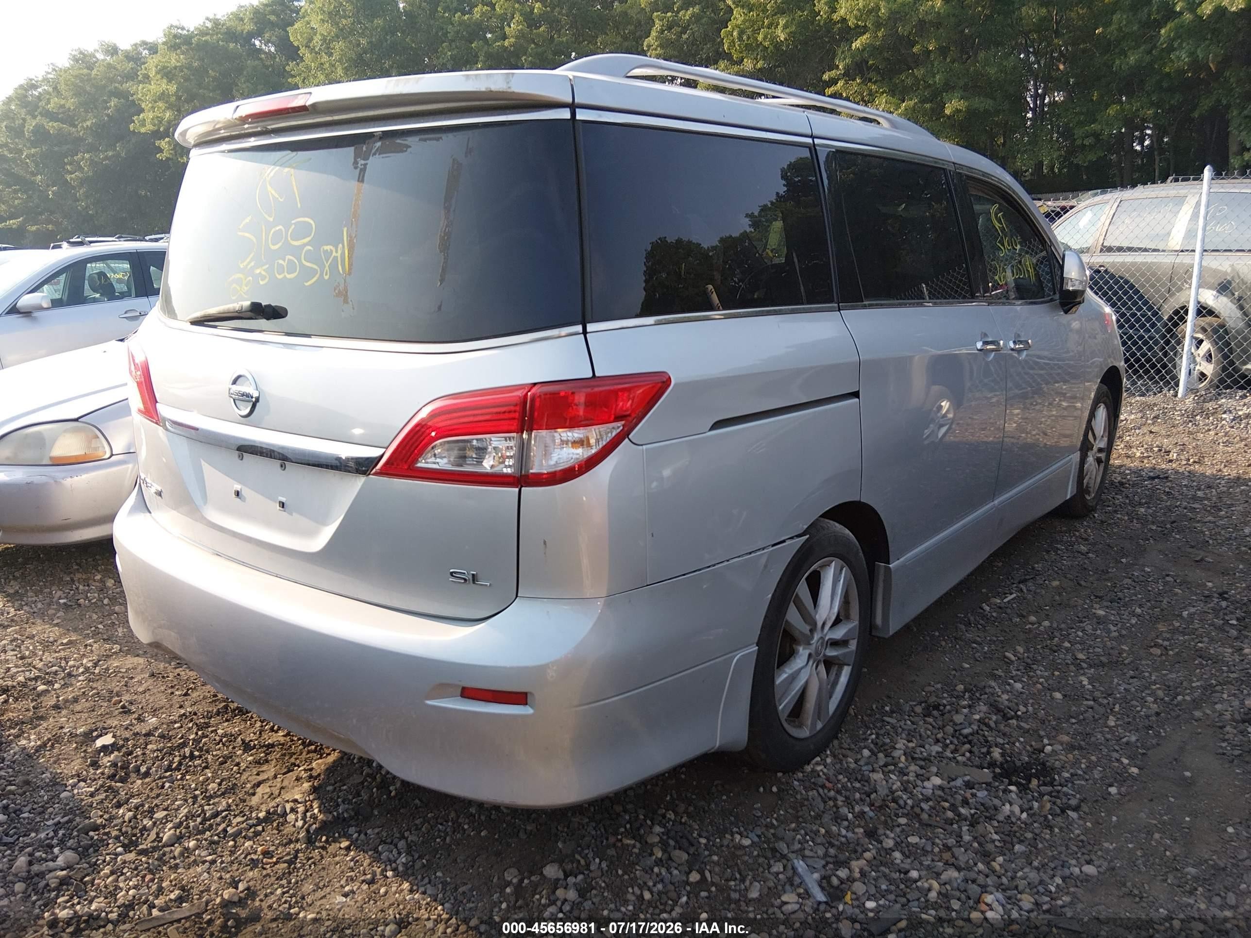 2015 Nissan Quest Sl Серый vin: JN8AE2KP7F9134475