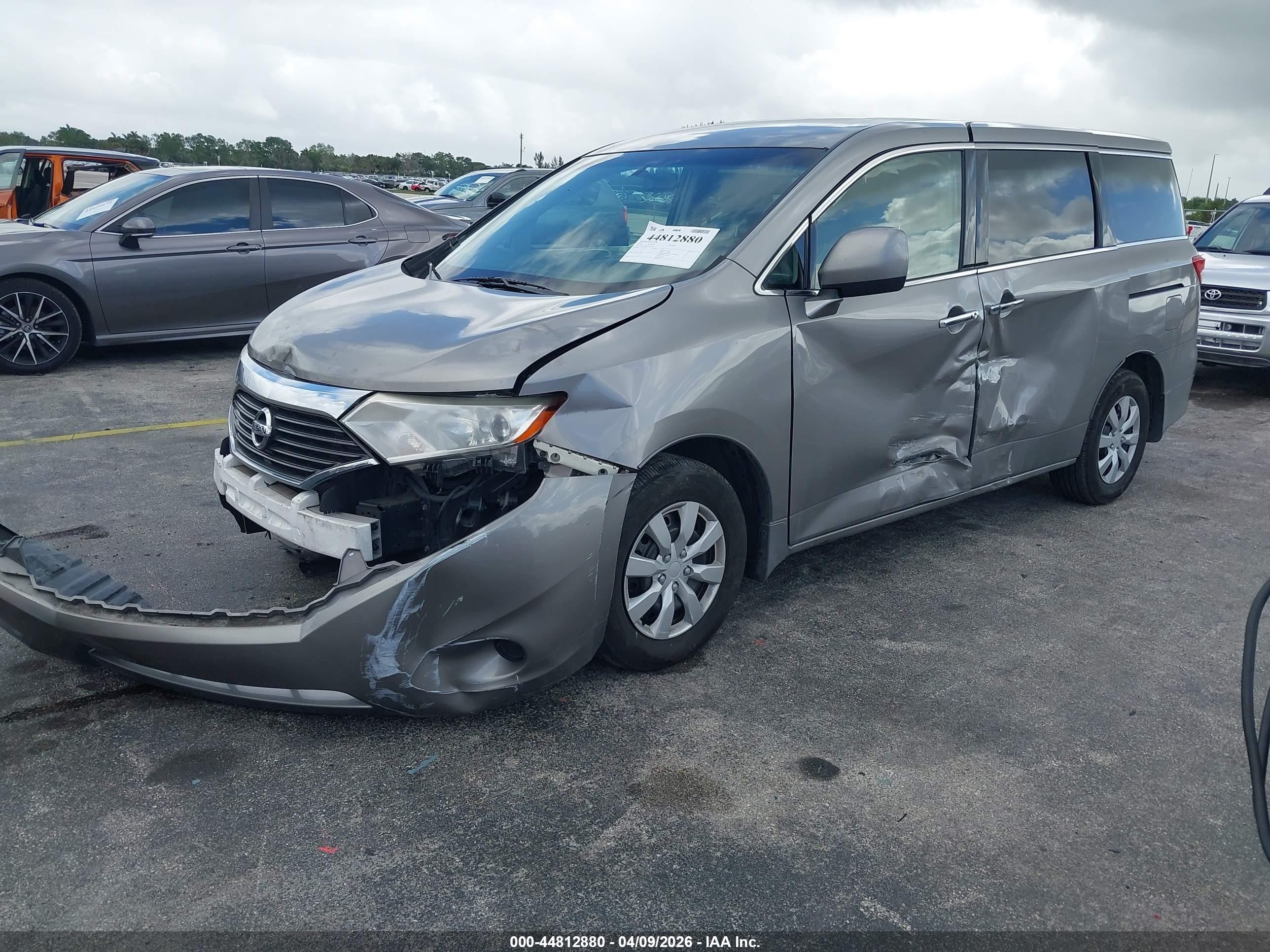 2012 Nissan Quest S Gray vin: JN8AE2KP8C9031495