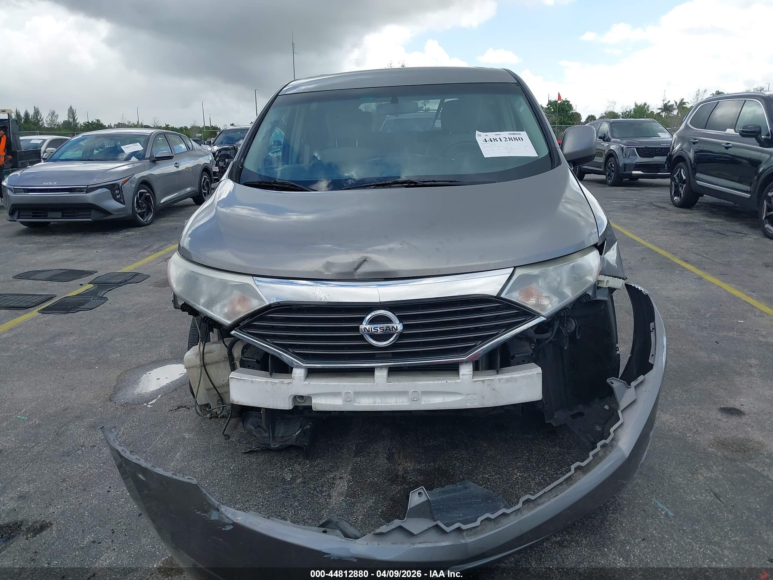 2012 Nissan Quest S Gray vin: JN8AE2KP8C9031495