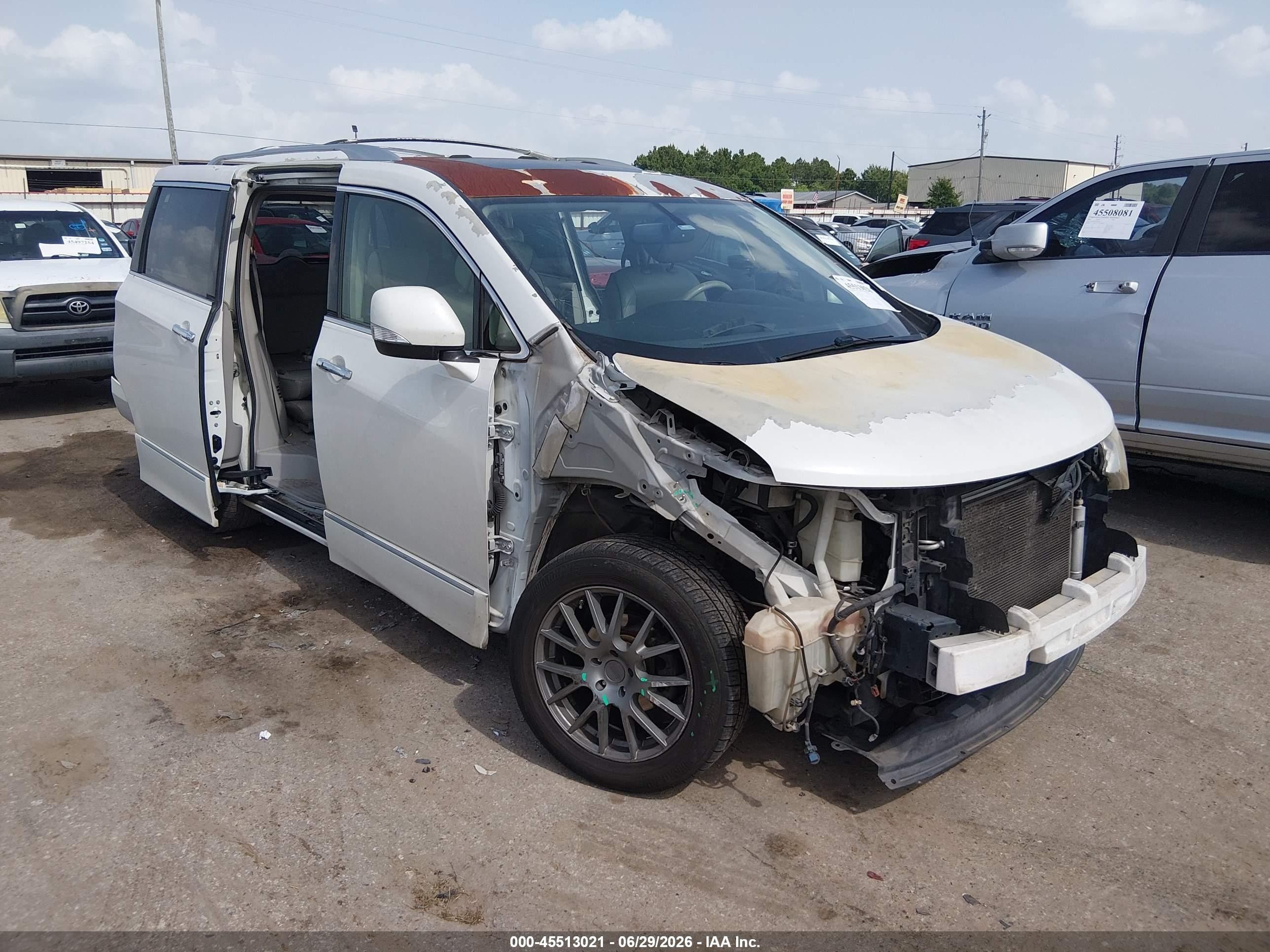 2012 Nissan Quest Le White vin: JN8AE2KP8C9032338