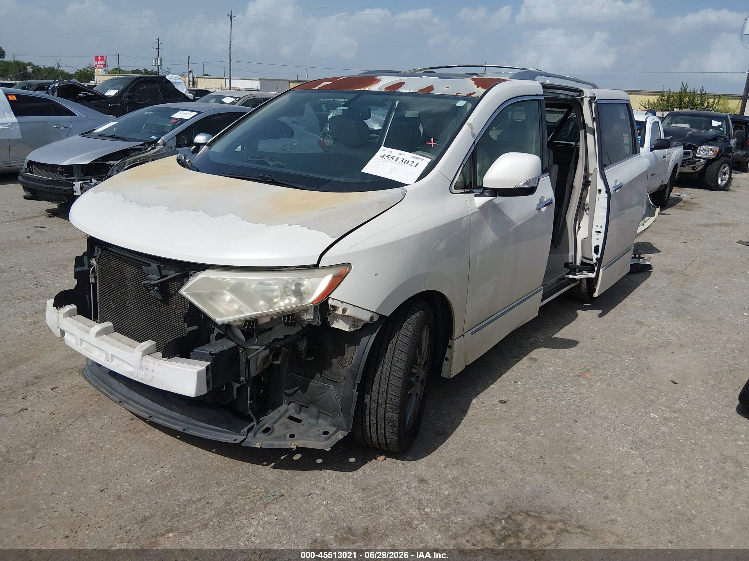 2012 Nissan Quest Le White vin: JN8AE2KP8C9032338