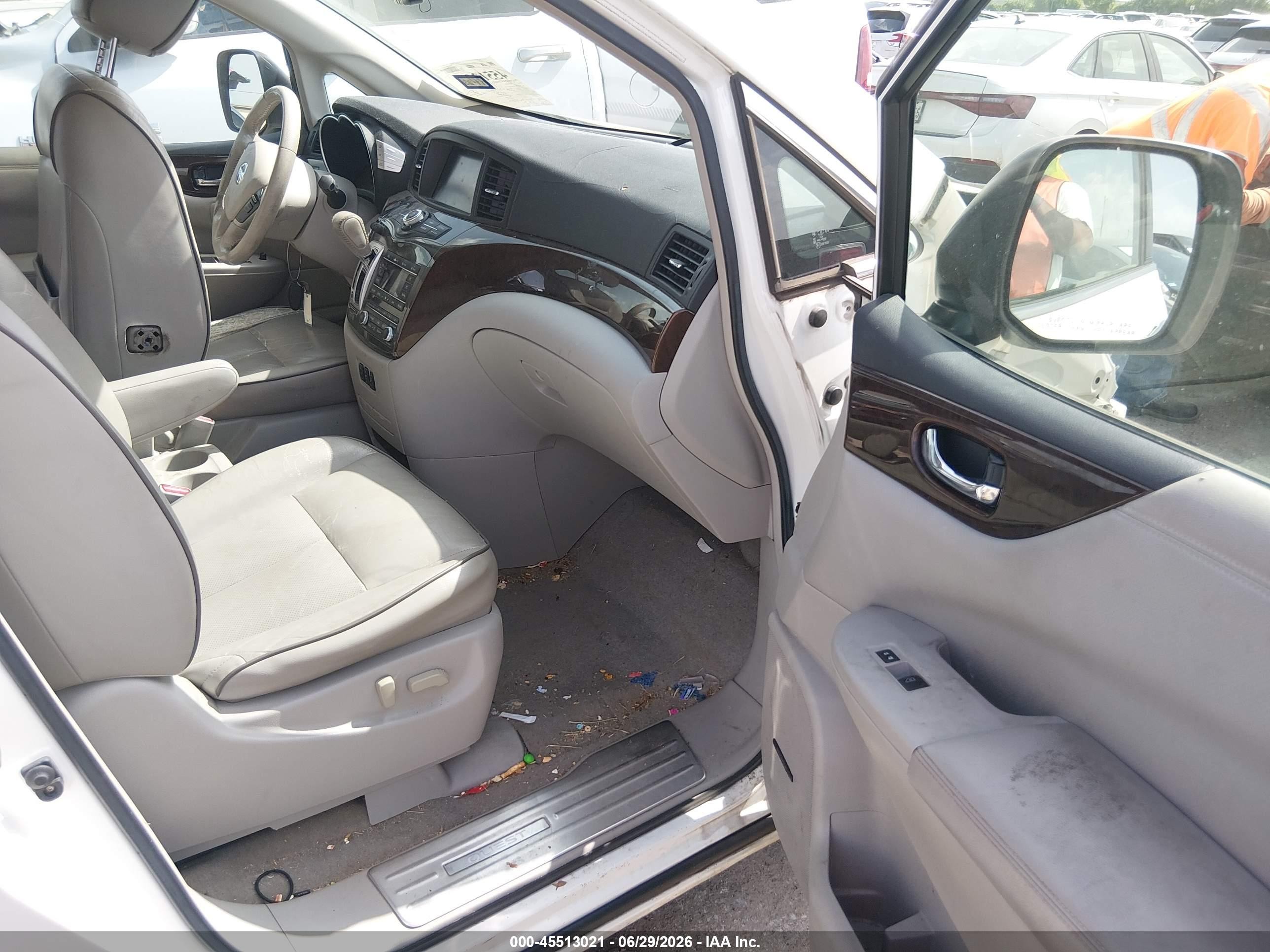 2012 Nissan Quest Le White vin: JN8AE2KP8C9032338