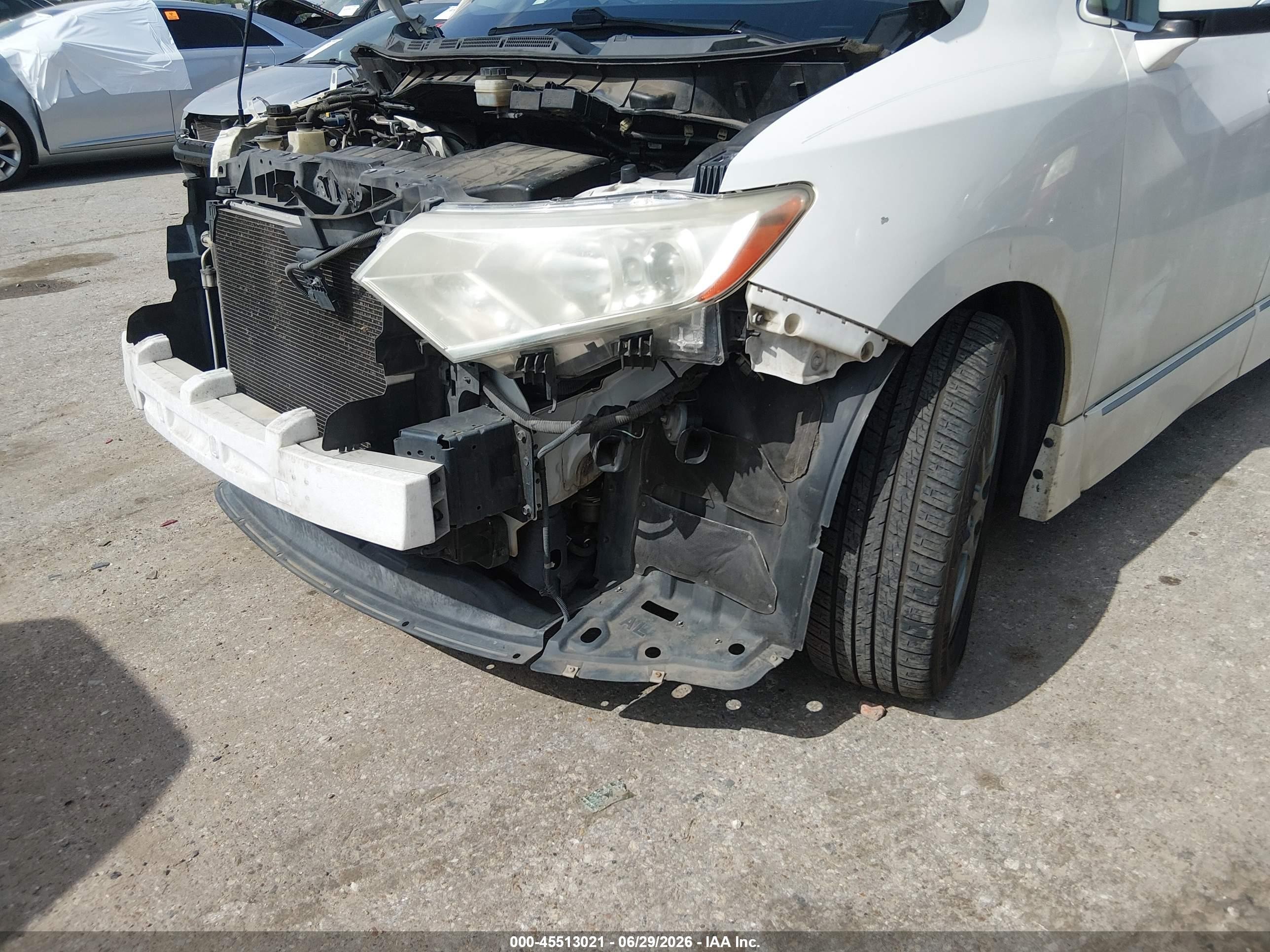 2012 Nissan Quest Le White vin: JN8AE2KP8C9032338
