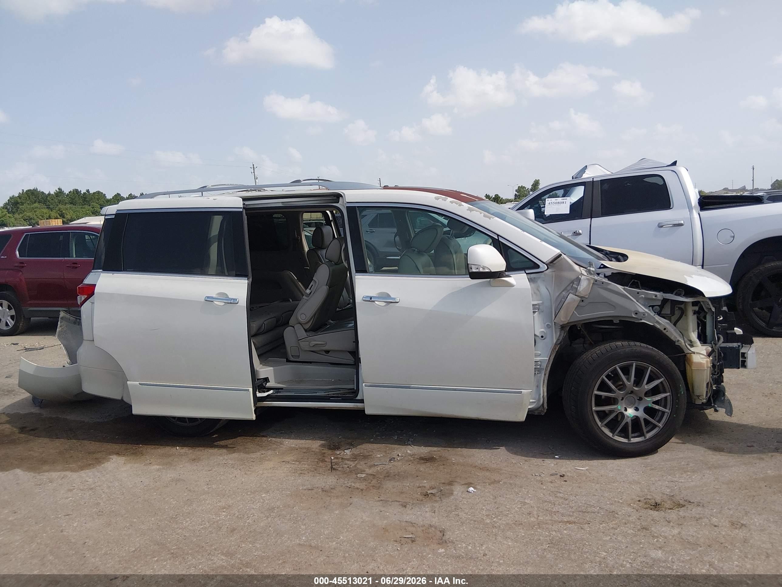 2012 Nissan Quest Le White vin: JN8AE2KP8C9032338