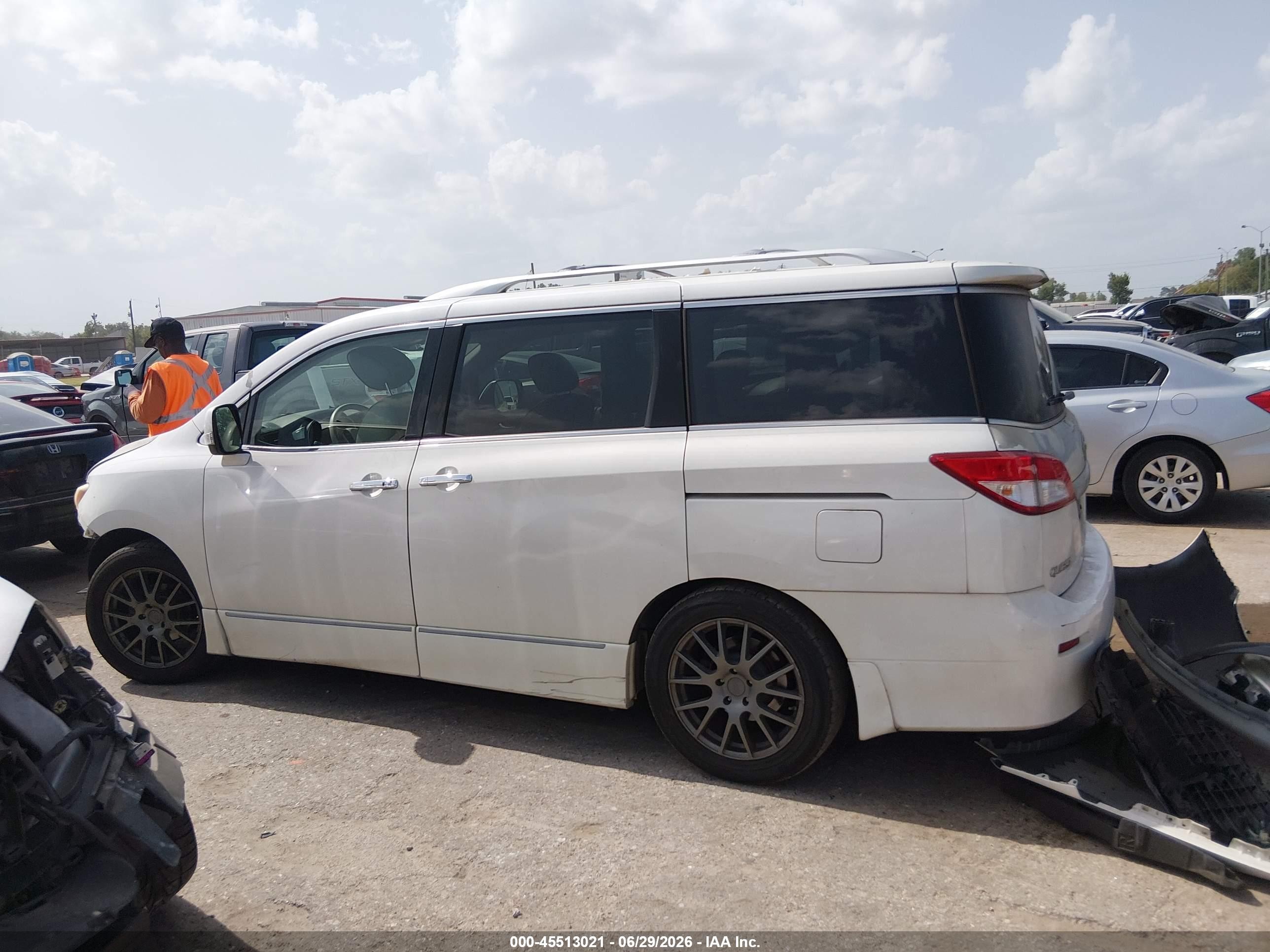 2012 Nissan Quest Le White vin: JN8AE2KP8C9032338