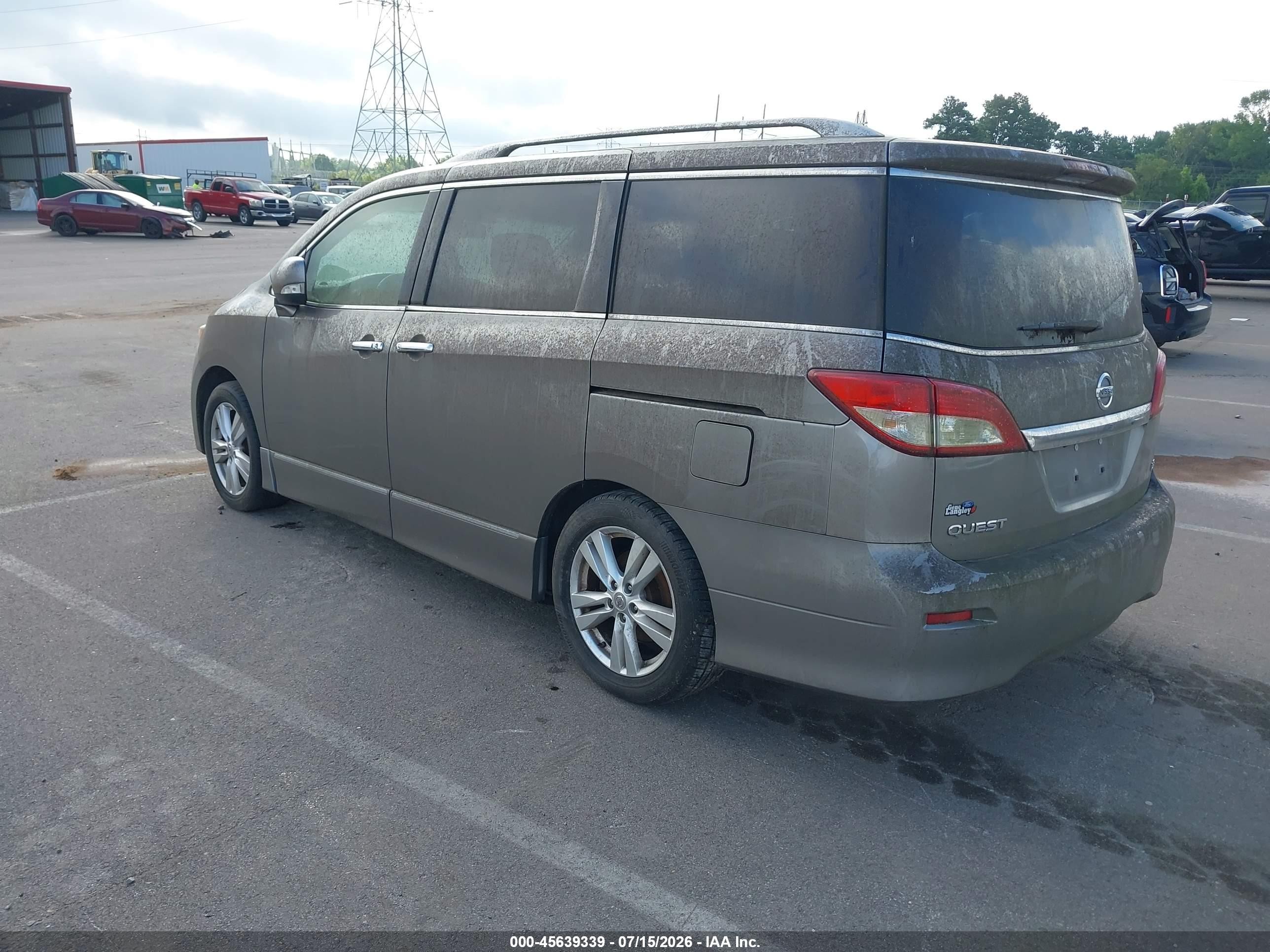 2012 Nissan Quest Le Brown vin: JN8AE2KP8C9039287